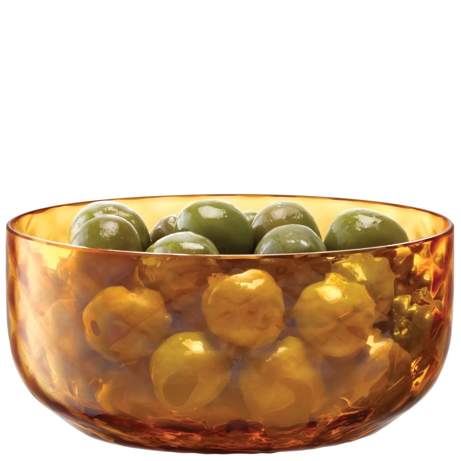 Die Dapple Schale 12cm in Sun Bernstein von LSA besticht durch ihr elegantes Design und die warme bernsteinfarbene Glasur.