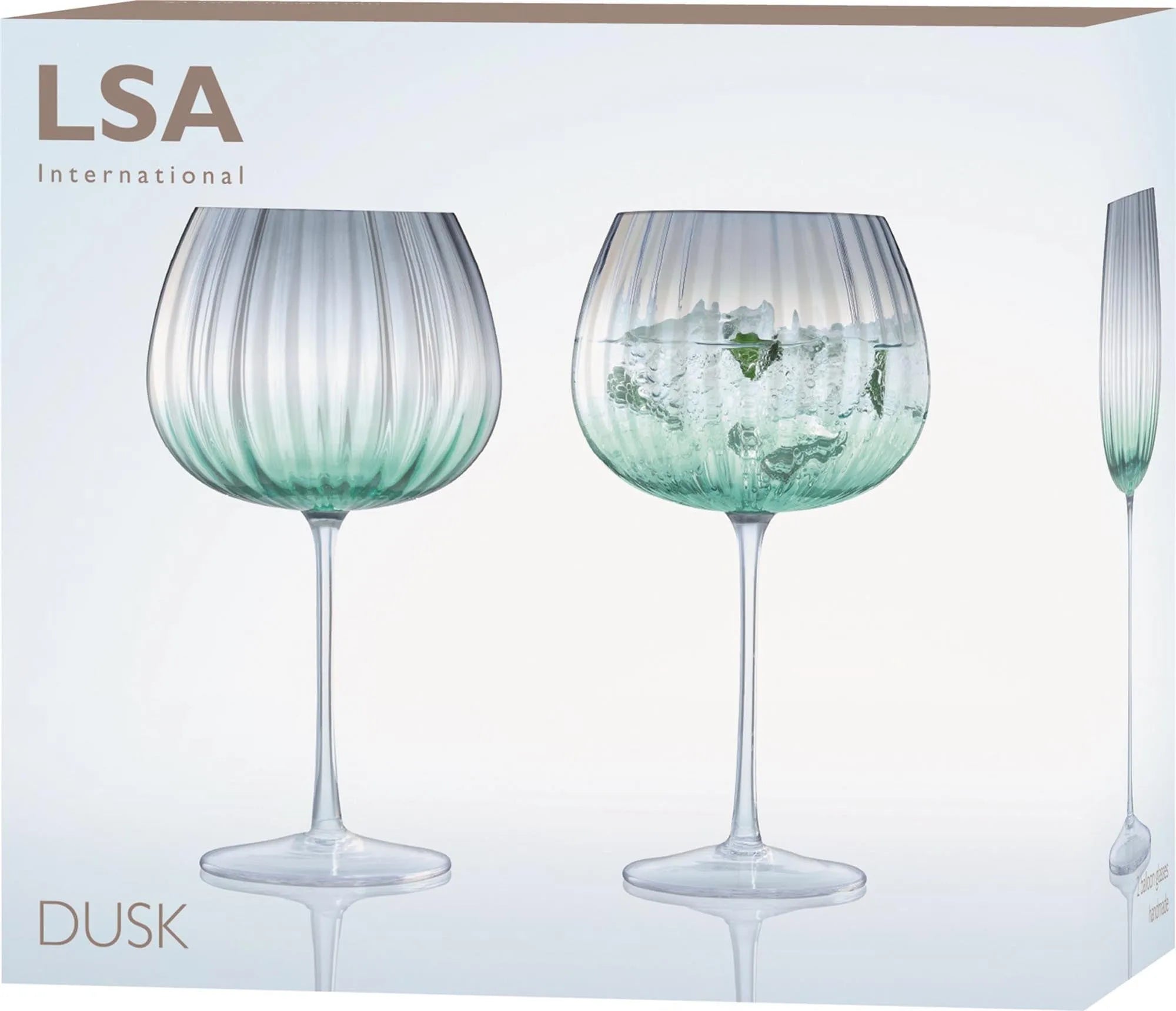 2er Set Dusk Ballon Kelche 650ml Grün Grau - KAQTU Design