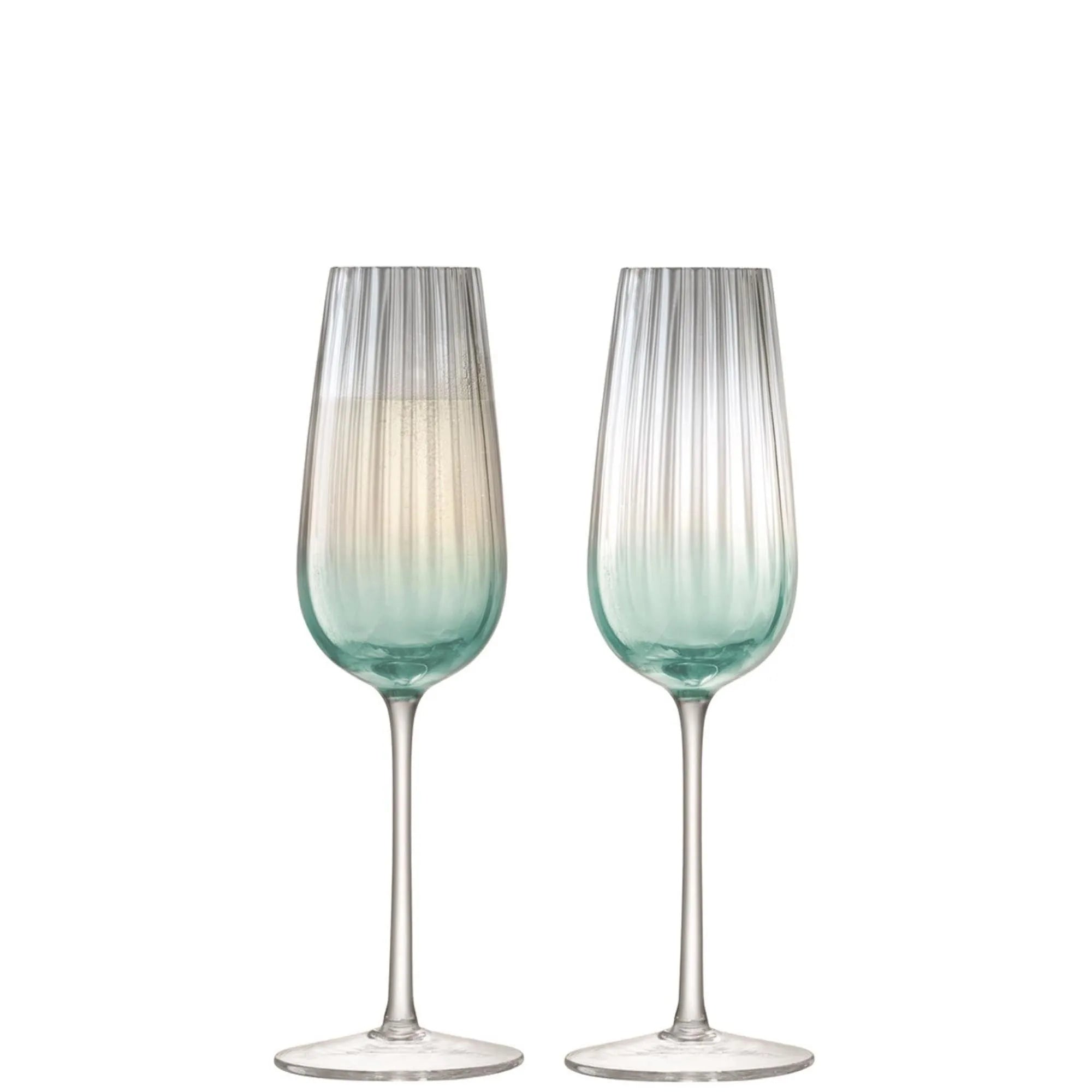 2er Set Dusk Sektflöten 250ml Grün Grau - KAQTU Design