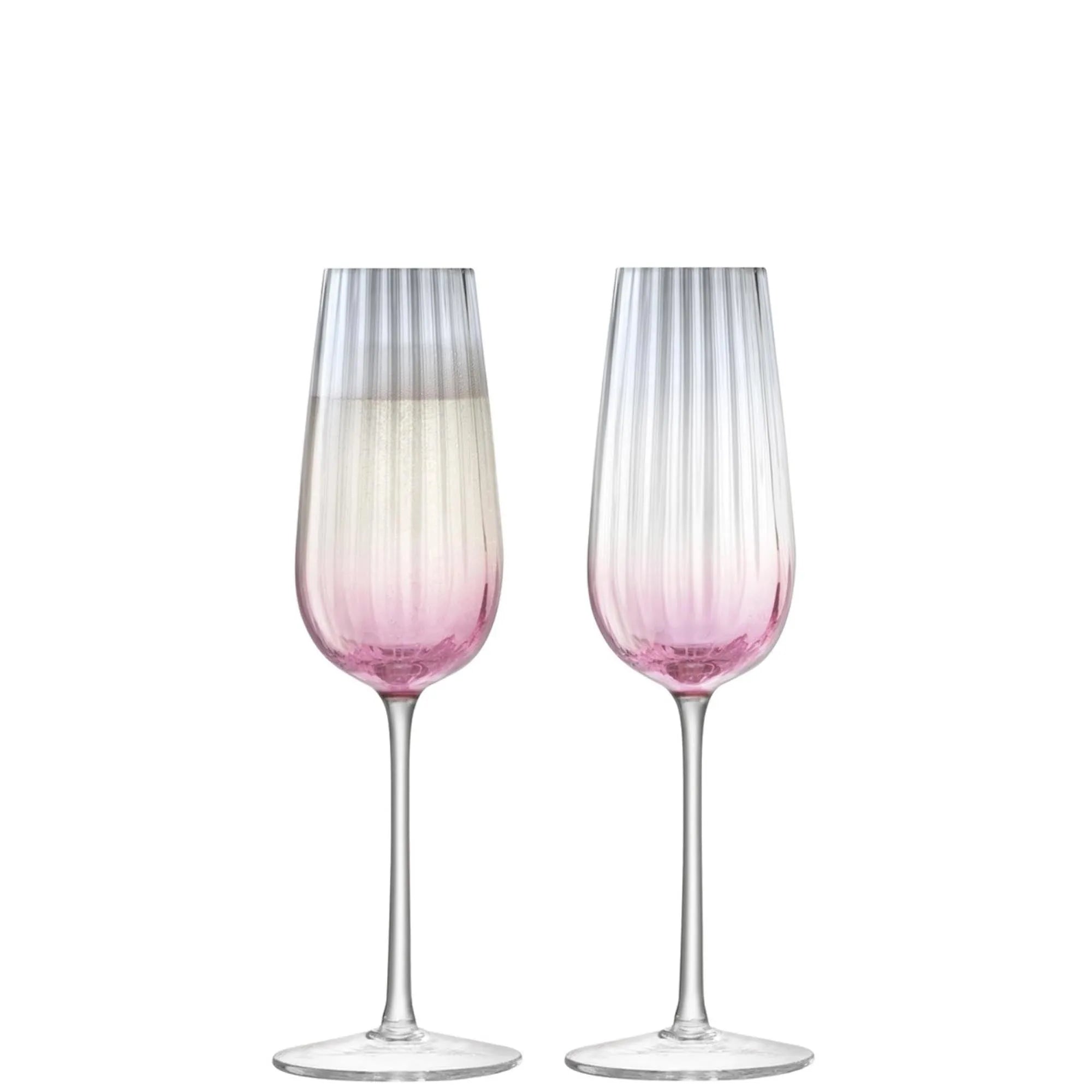 2er Set Dusk Sektflöten 250ml Rosa Grau - KAQTU Design