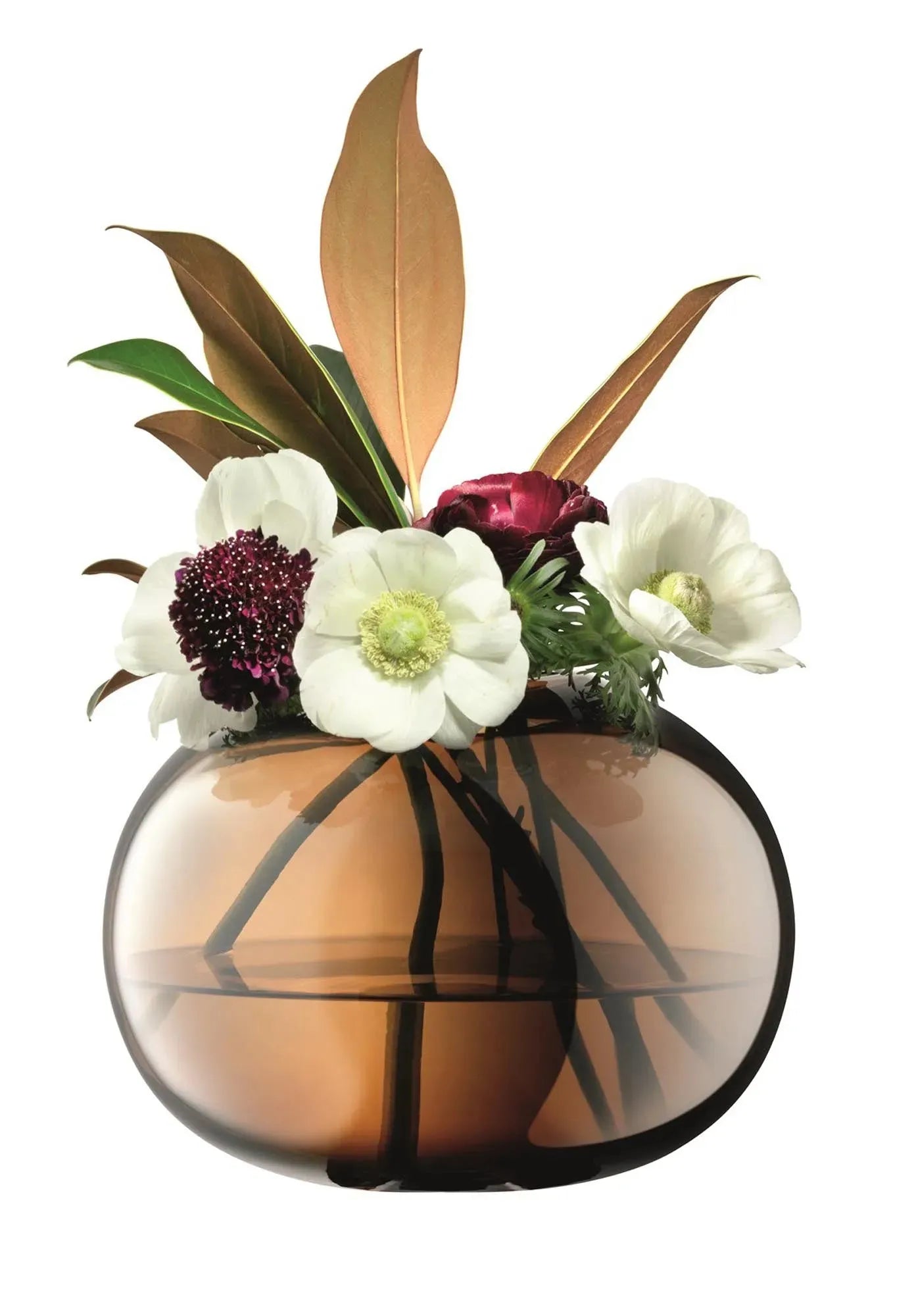 Elegante Epoque Vase H18cm von LSA, aus bernsteinfarbenem Glas, ideal für Blumen oder als stilvolles Dekorationsobjekt.