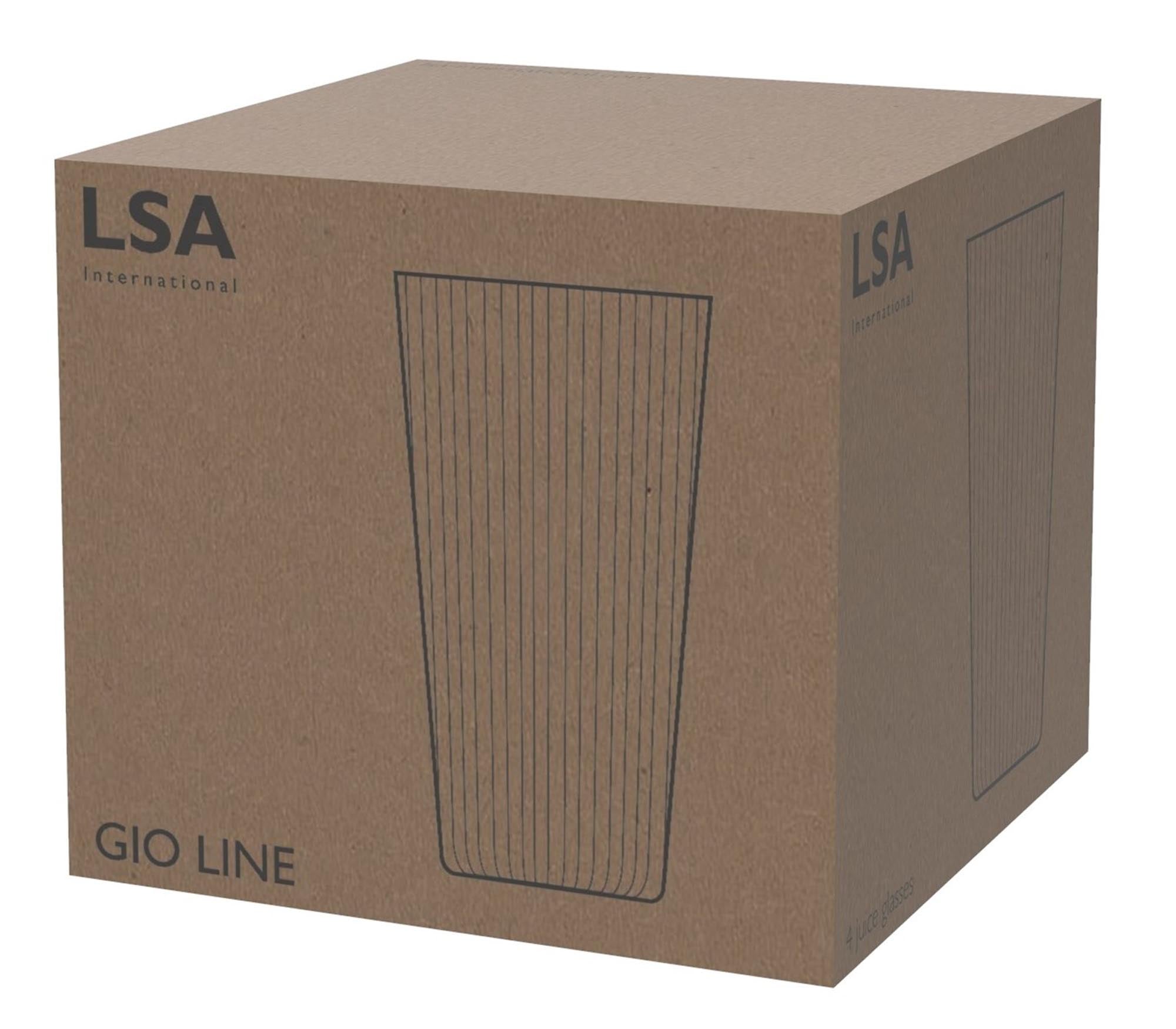 Elegante Gio Line Saftgläser 320ml: Klare Ästhetik, langlebig, spülmaschinenfest. Perfekt für Säfte, Cocktails, stilvolles Geschenk.