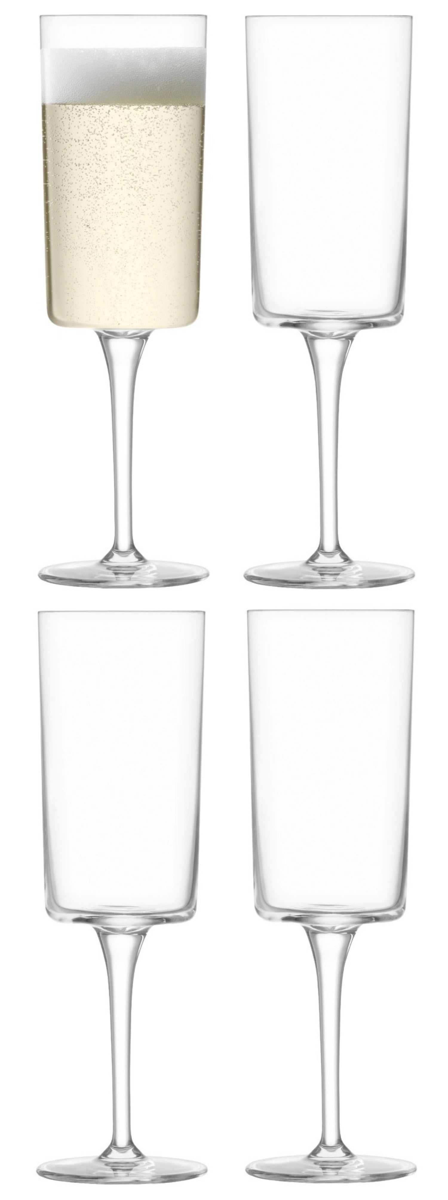 Hochwertiges 4er Set Gio Champagnerflöten von LSA, 210ml, ideal für festliche Anlässe und stilvolle Getränkepräsentation.
