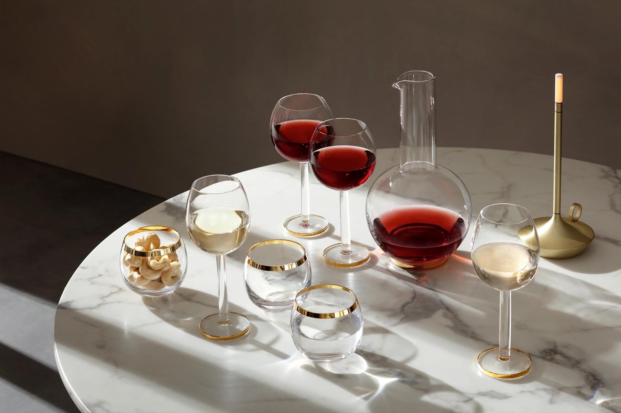 Stilvolle 300ml Luca Weingläser in Gold, 2er Set von LSA.
