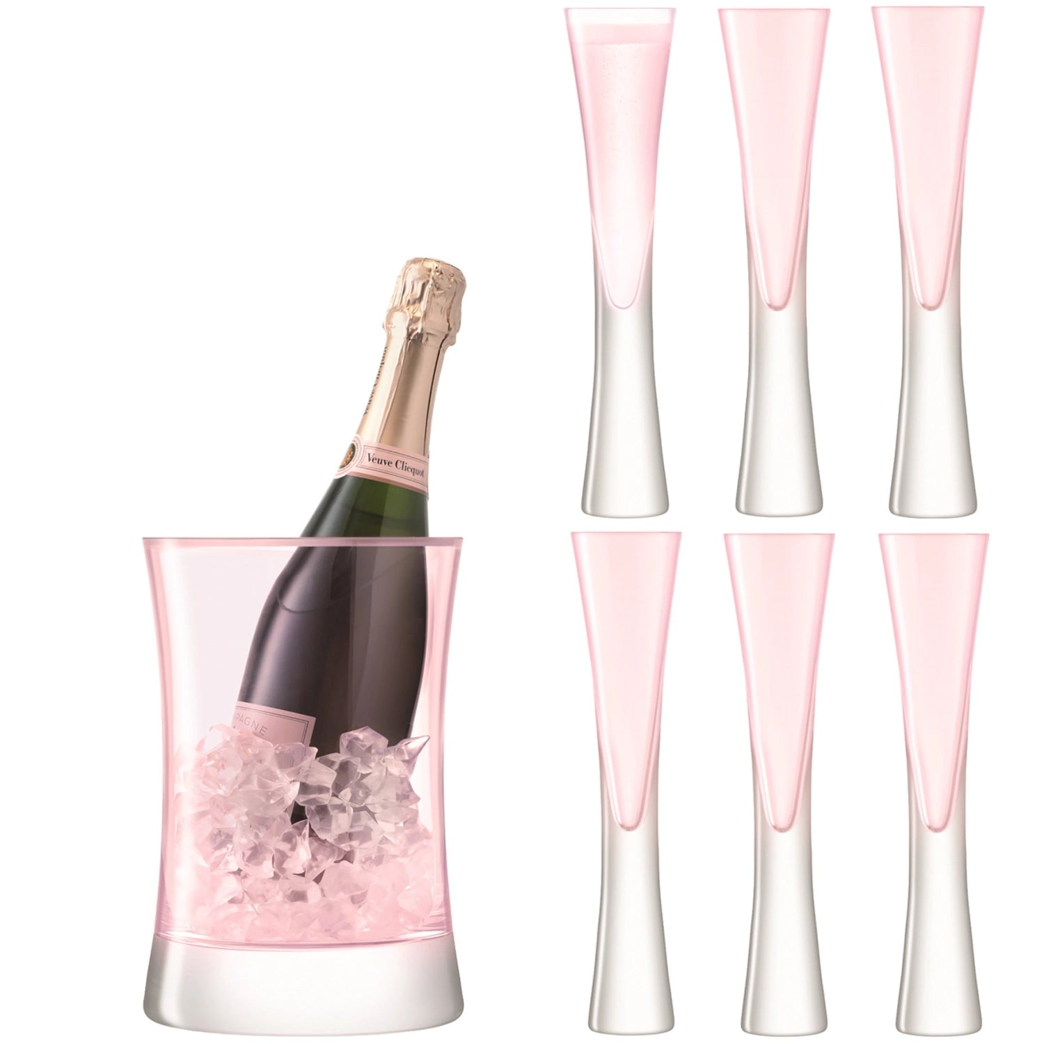 Entdecken Sie das elegante Moya Servierset von LSA in hellrosa Glas. Ideal für romantische Anlässe, robust und pflegeleicht. Perfekt zum Servieren!