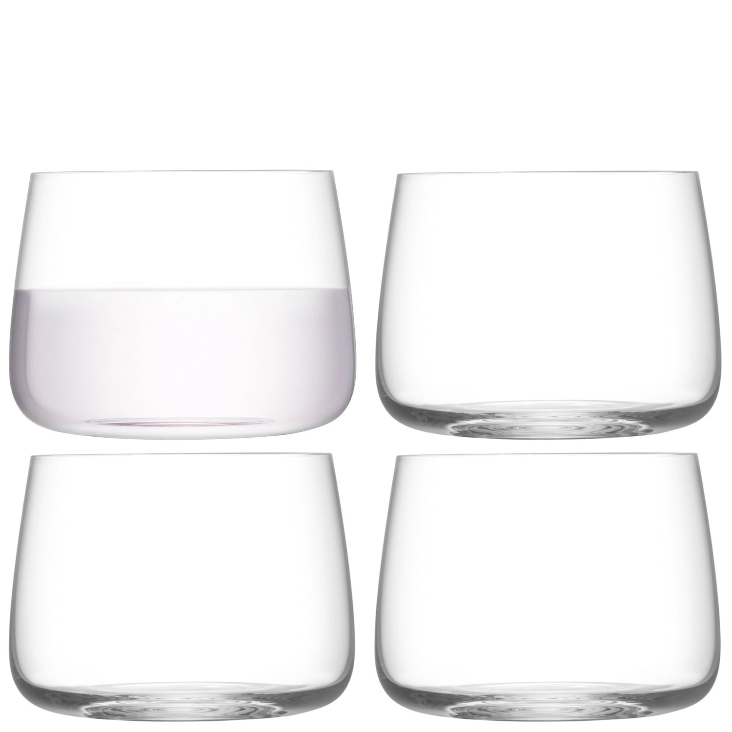 Elegantes 4er Set klarer, stilvoller Trinkgläser von LSA, 360ml, ideal für gesellige Anlässe und erfrischende Getränke.