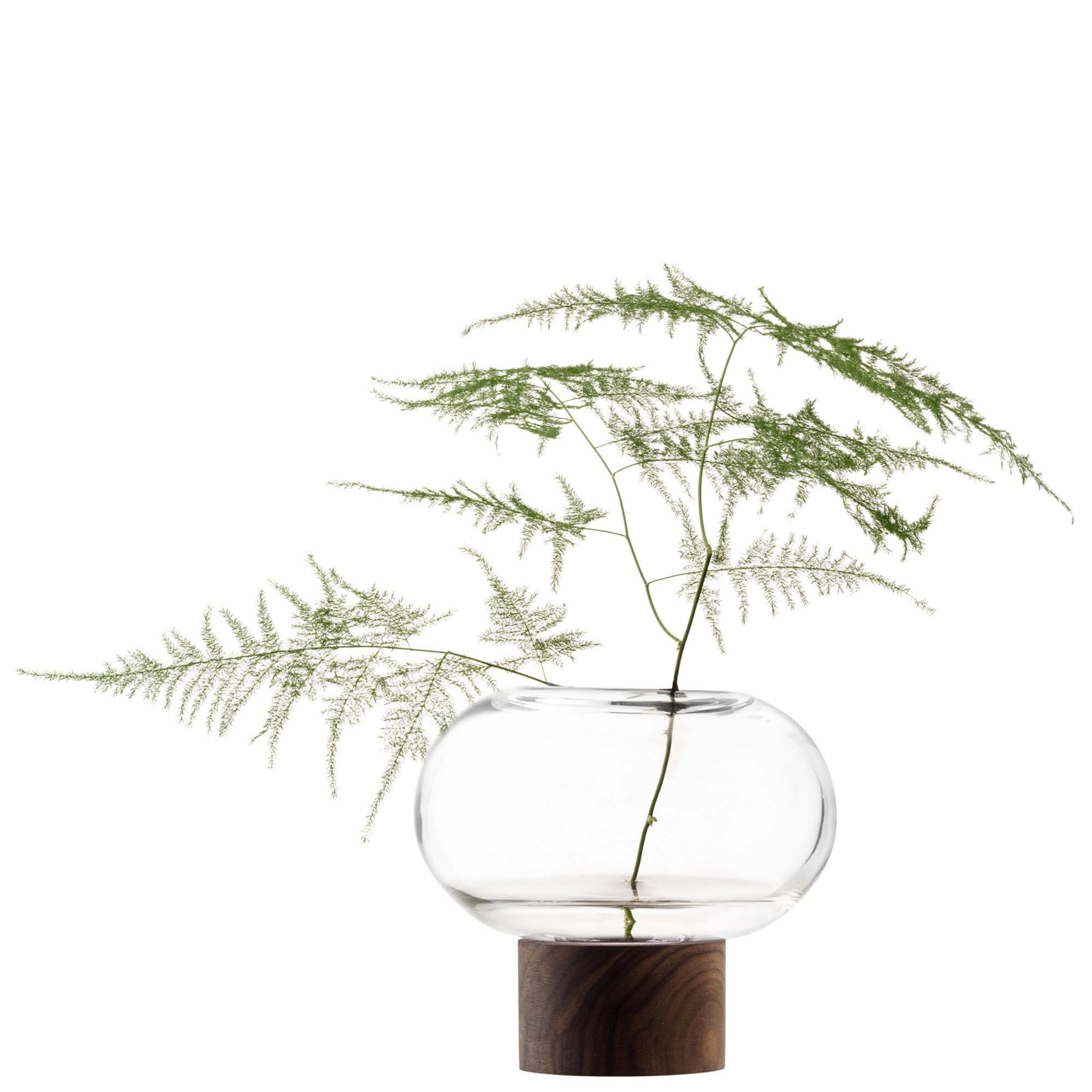 Oblate Vase Ø15cm, H13.5cm - clear walnut