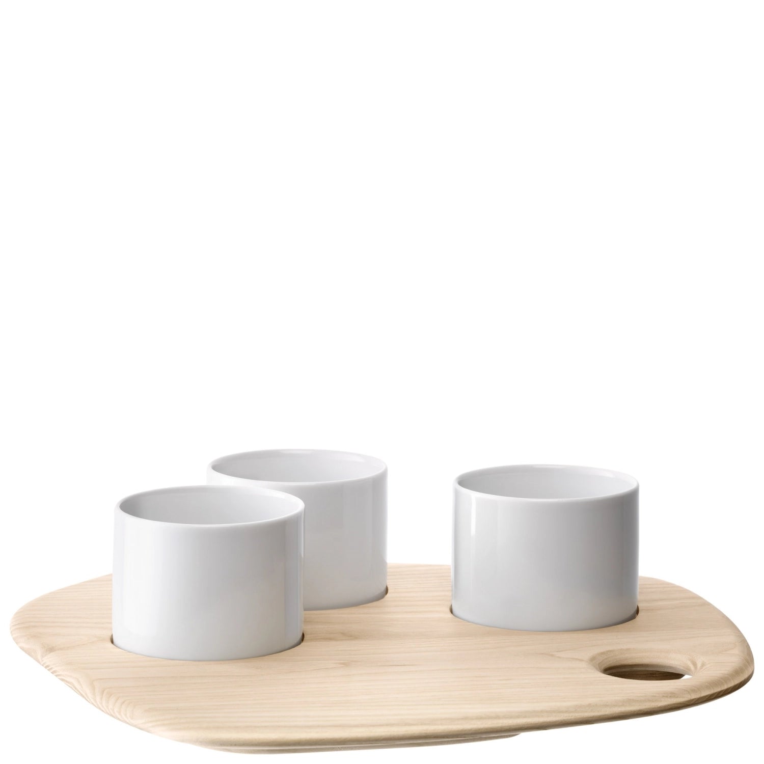 Entdecken Sie das stilvolle Palette Tapas Set von LSA: ein hochwertiges Eschenbrett (W31cm, L32,3cm) und elegantes Porzellan für perfekte Tapas-Präsentation.