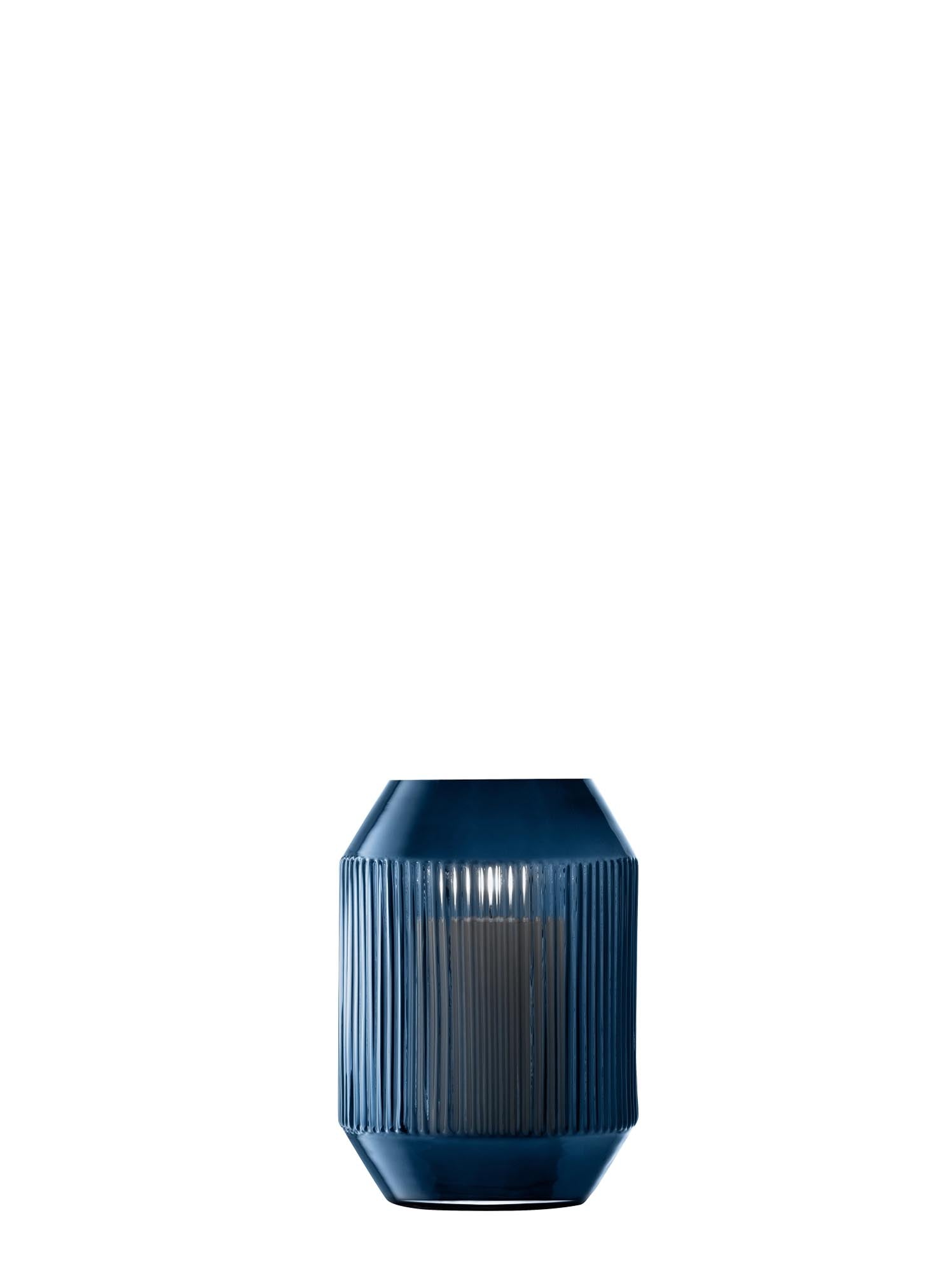 Rotunda storm light vase h26cm sapphire blue