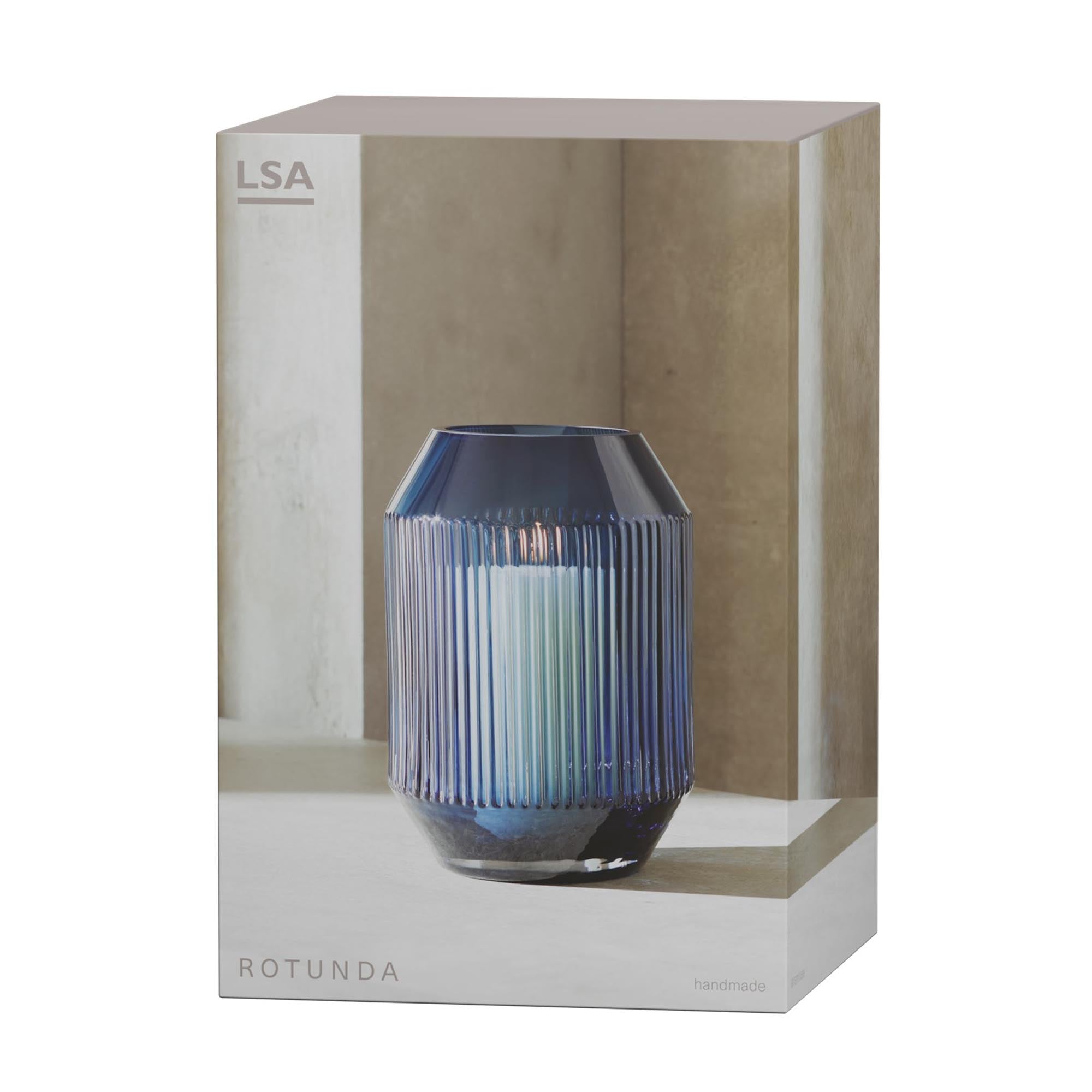 Rotunda storm light vase h26cm sapphire blue