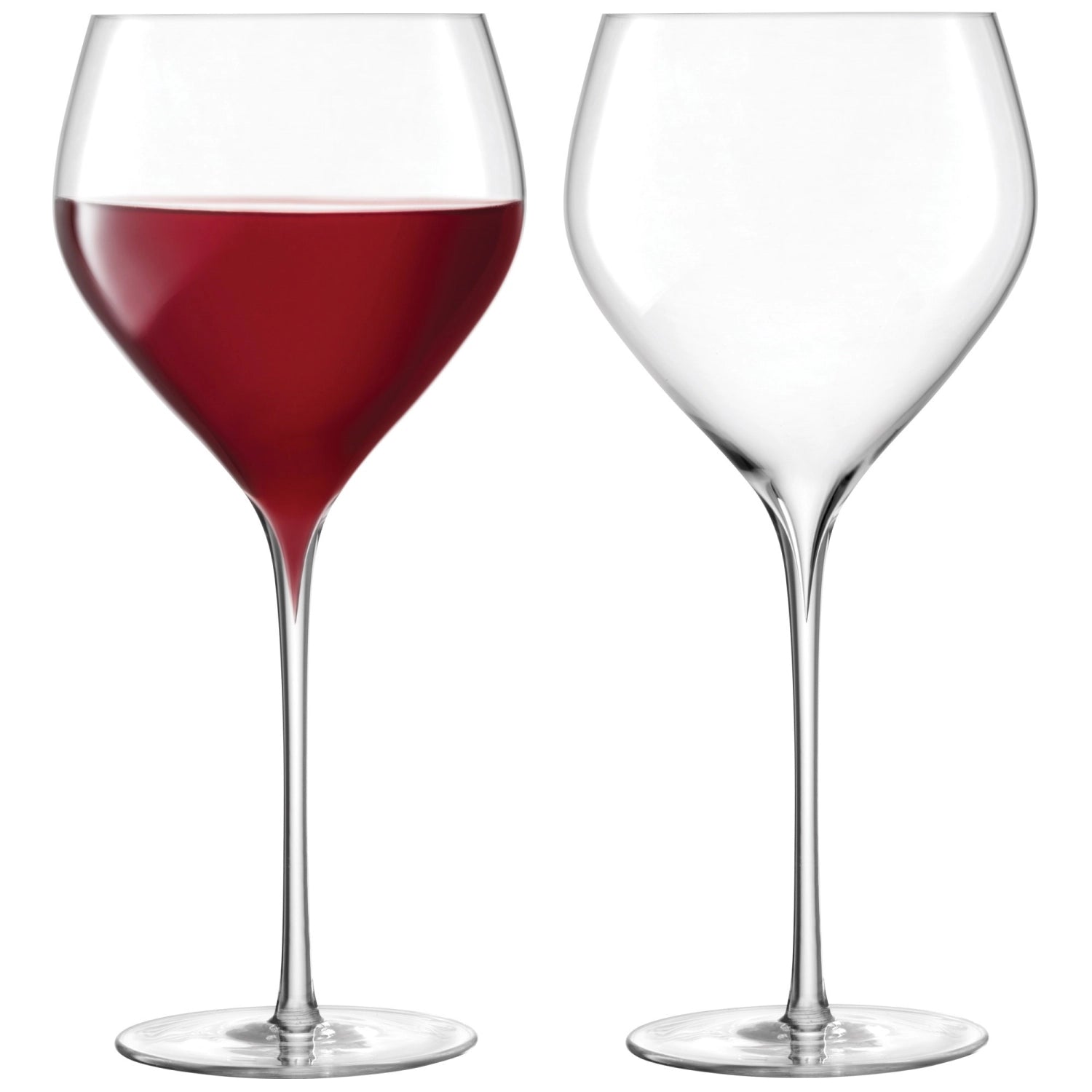 Hochwertiges 2er Set Savoy Rotweingläser von LSA, 590 ml, aus klarem Glas, perfekt für Rotweinliebhaber und festliche Anlässe.