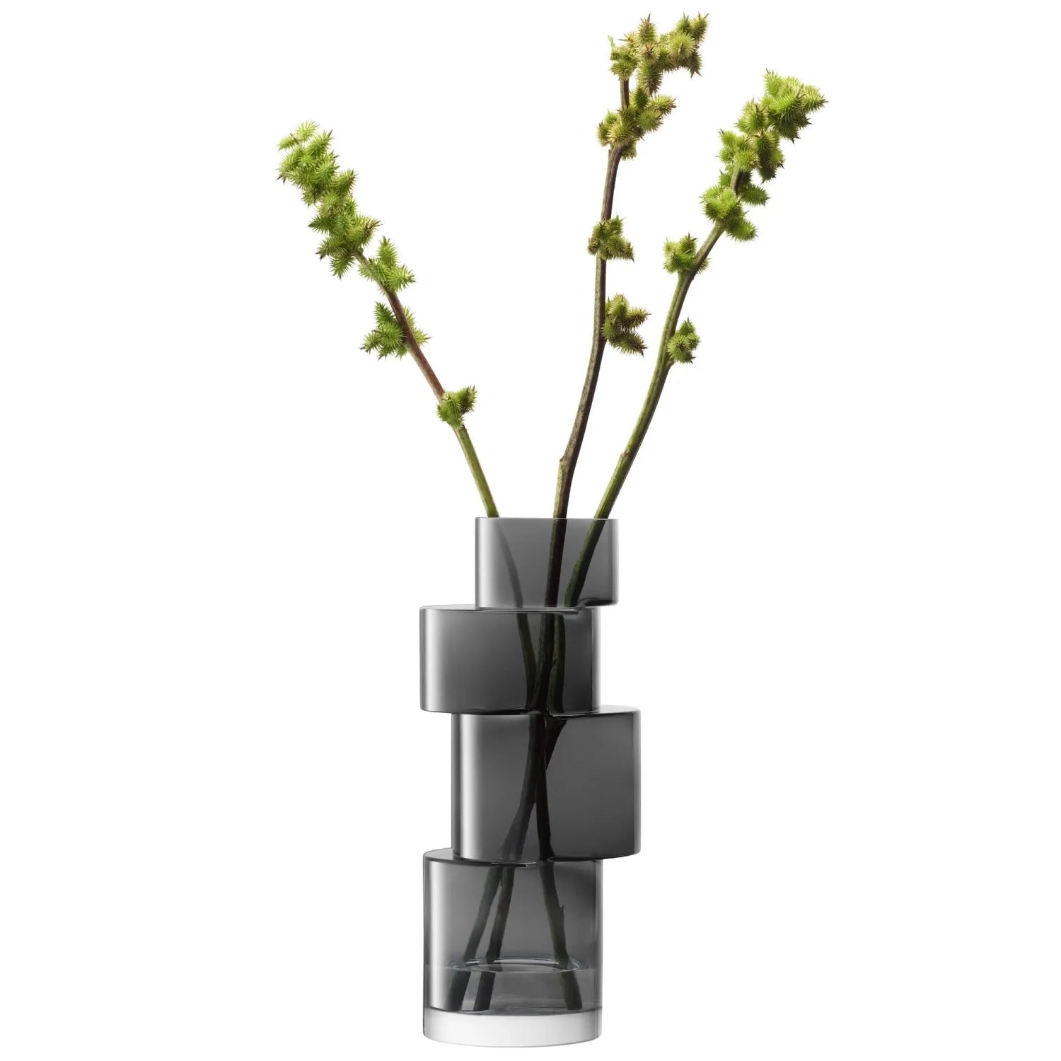 Stilvolle LSA Tier Vase, 35 cm, grau – perfekt für zeitgenössische Räume.