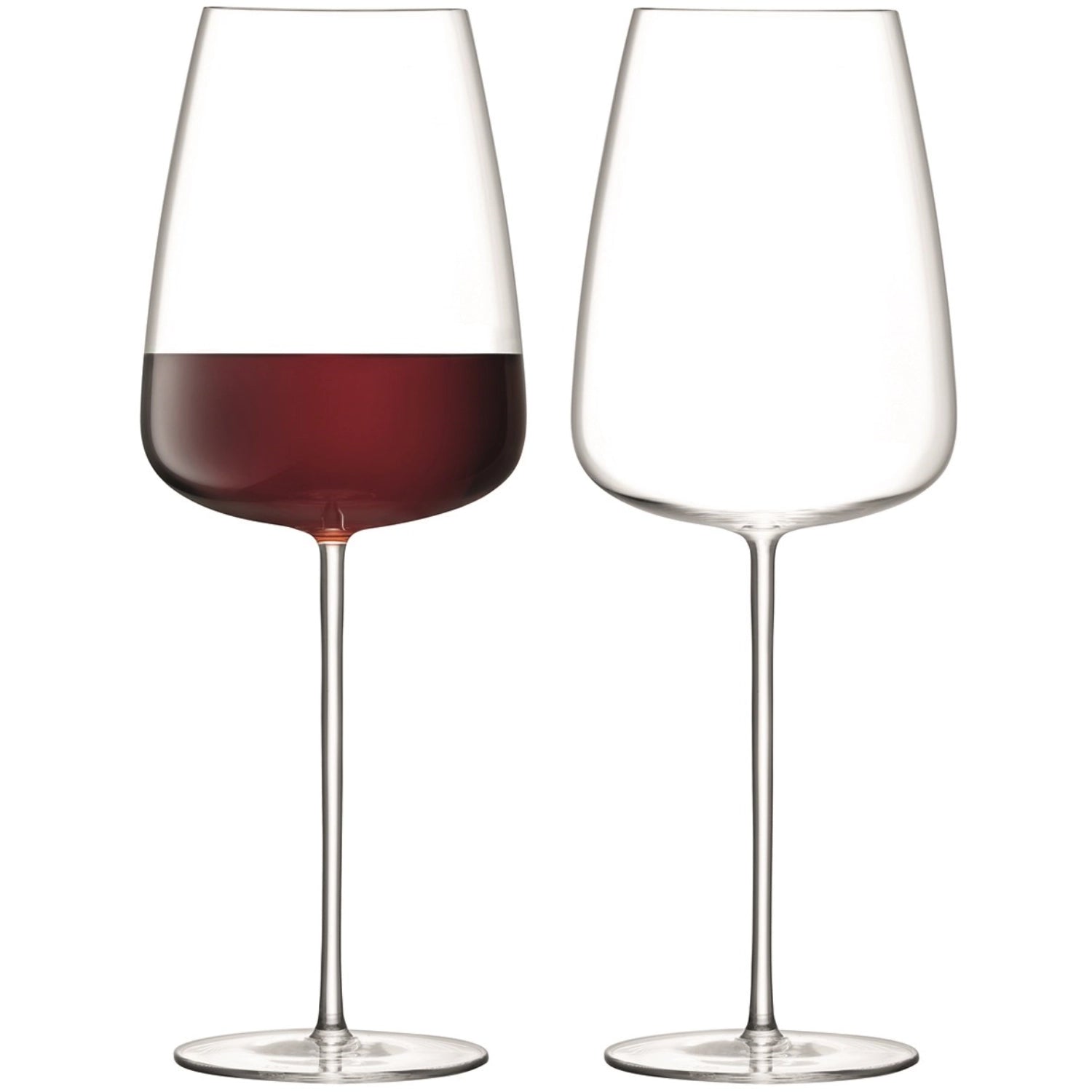Elegantes 2er Set Rotweingläser von LSA, 800ml, ideal für besondere Anlässe, vereint modernes Design mit hervorragender Handhabung.