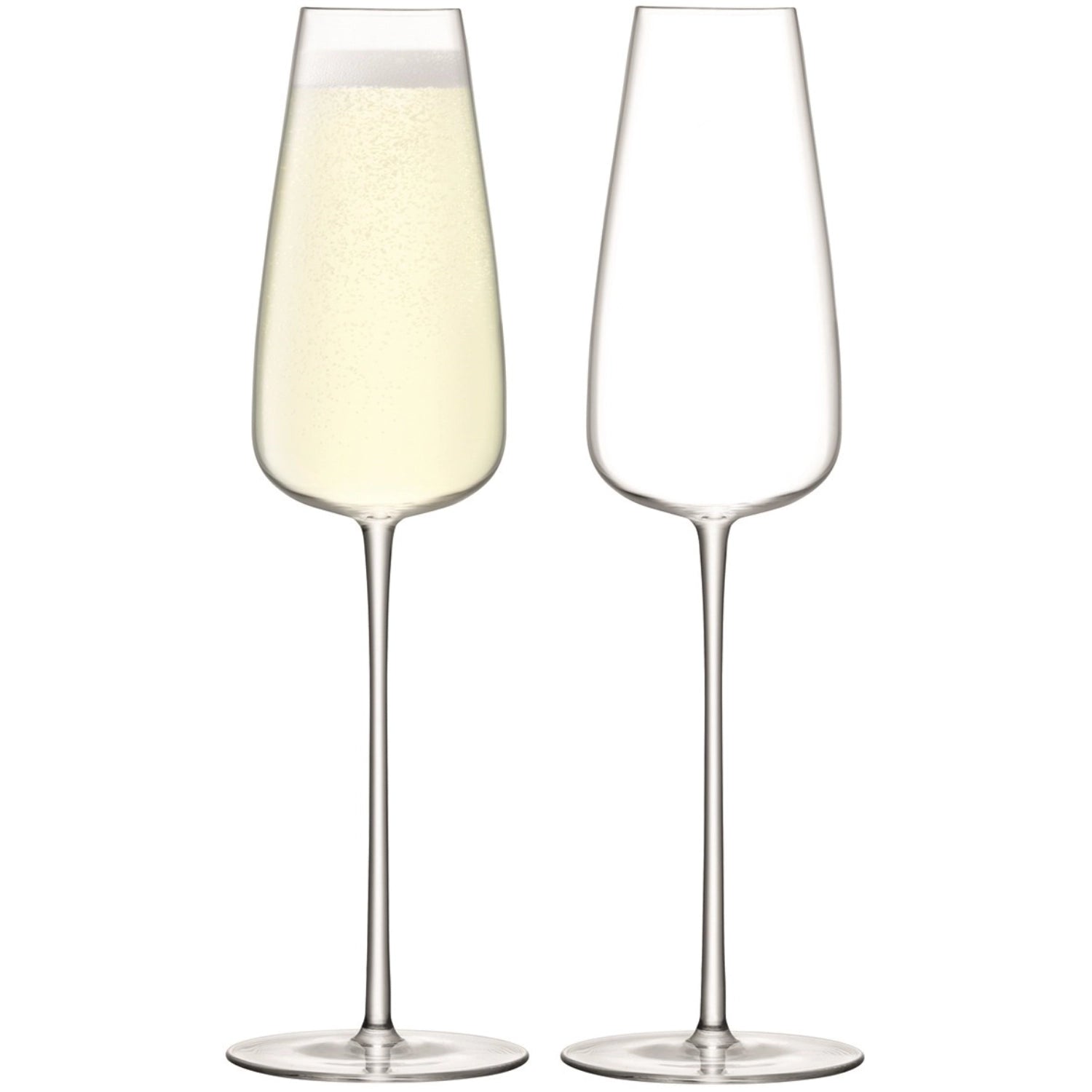 Elegantes 2er Set Sektflöten von LSA, 330ml, ideal für Champagner und Sekt, vereint modernes Design mit exquisitem Genuss.