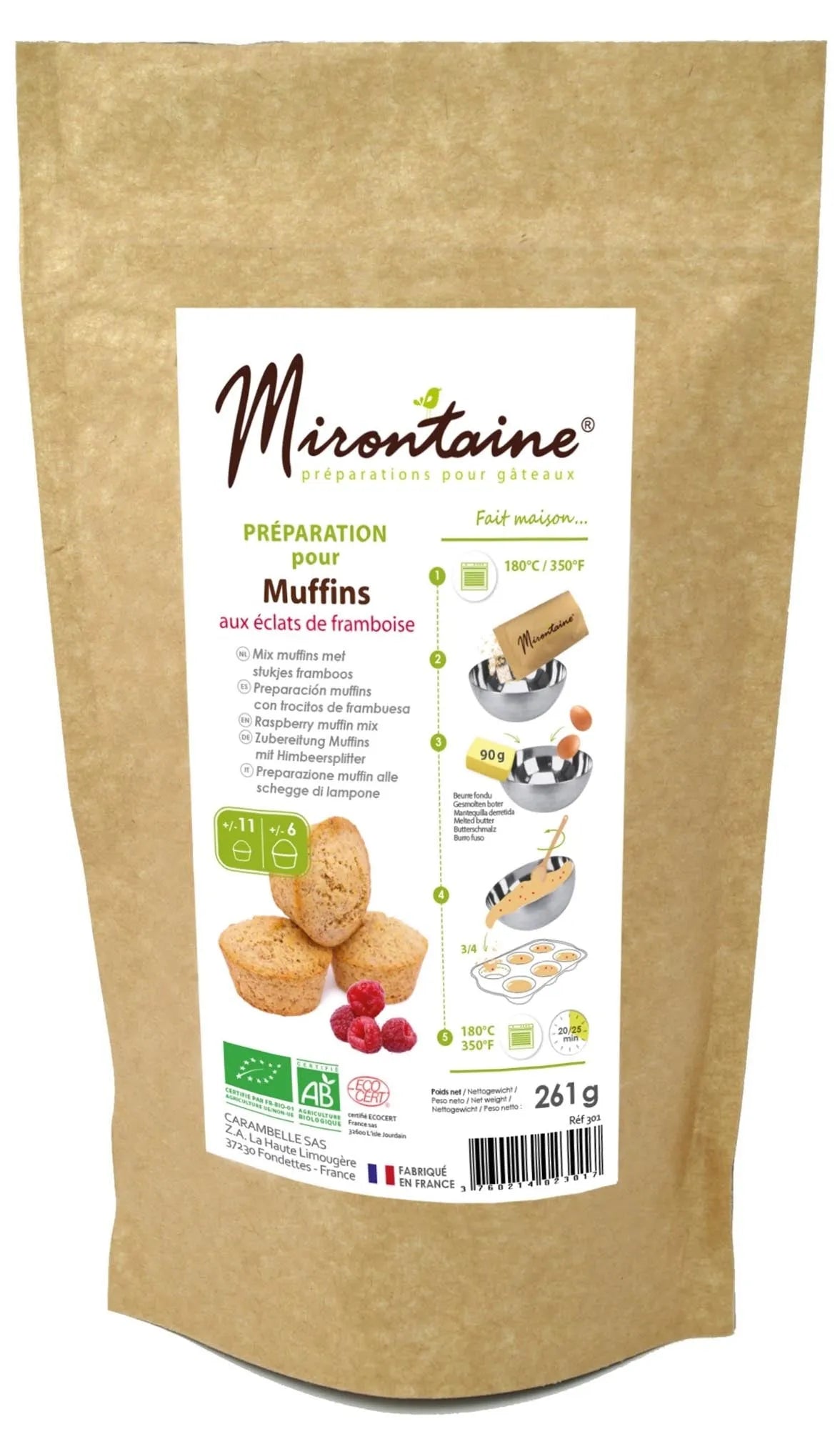 BIO Himbeer Muffins Backmischung 260g - KAQTU Design