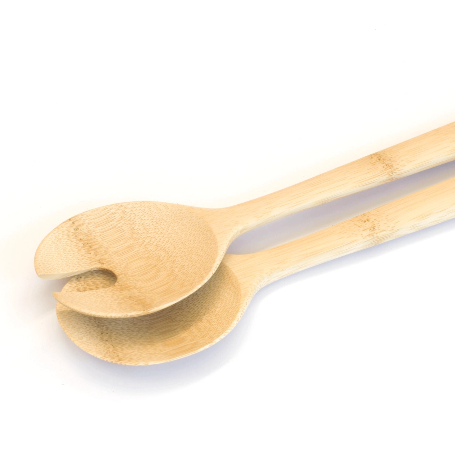 Elegantes Salatbesteck aus robustem Bambus von Pebbly, 27 cm lang, ideal für die Zubereitung und Servierung von köstlichen Salaten.