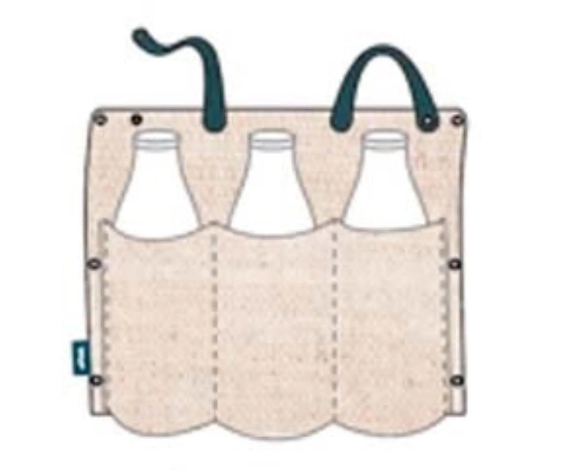 Pebbly Flaschen-Sack natural,blau 33x33.5cm - KAQTU Design