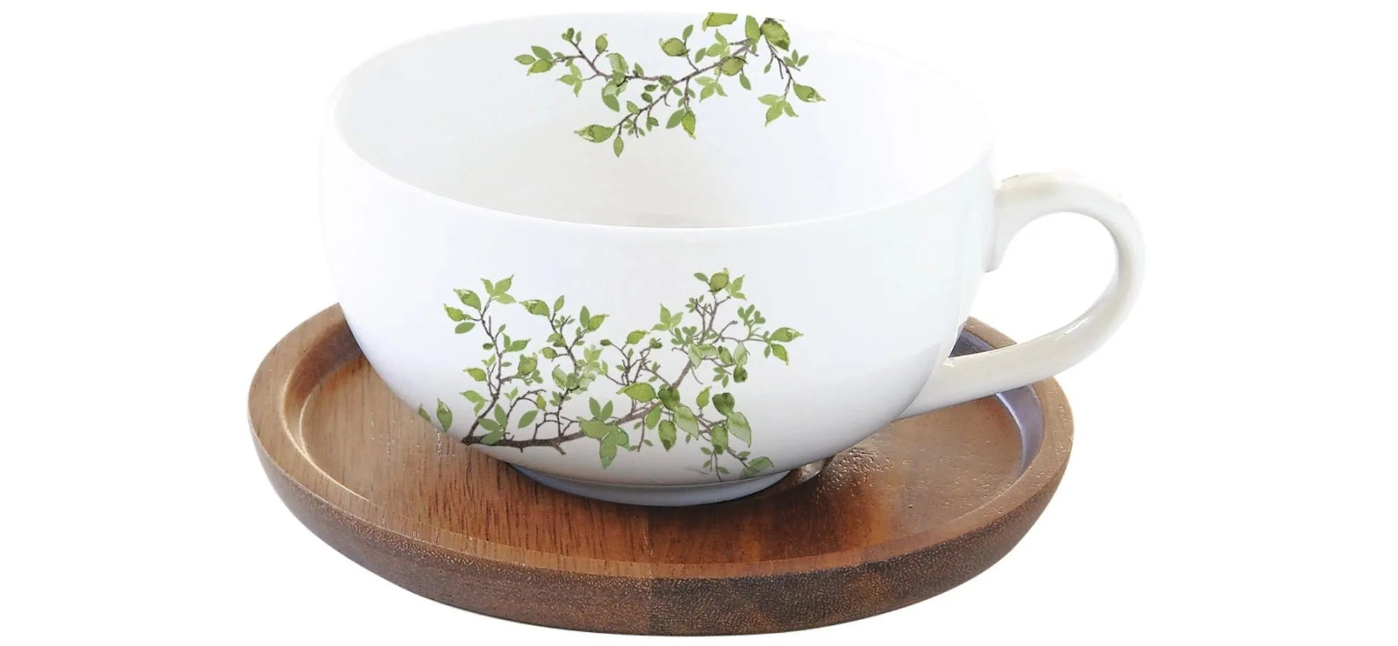 Natura Tasse mit Akazien Untersetzer, 250ml - KAQTU Design