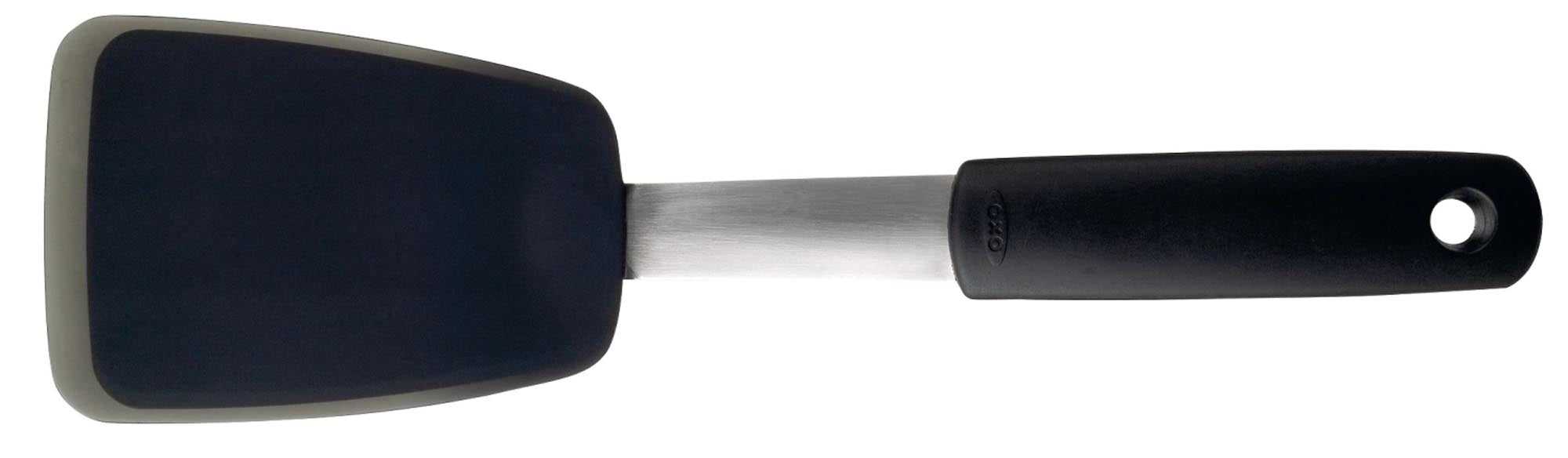Flexibler OXO Silikon-Pfannenwender, 28,5 cm, langlebig, hitzebeständig, ergonomisch, spülmaschinenfest, kratzfrei.