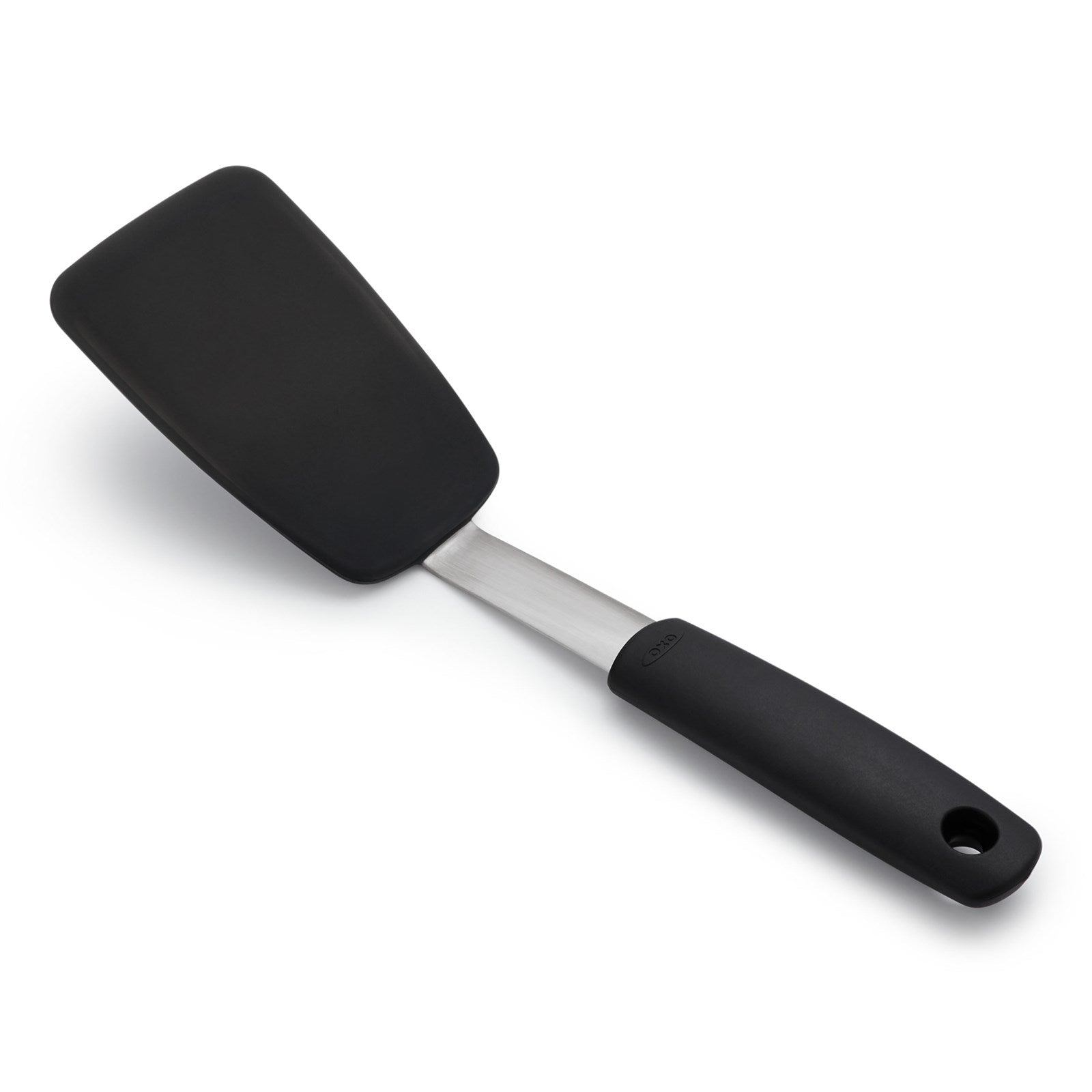 Flexibler OXO Silikon-Pfannenwender, 28,5 cm, langlebig, hitzebeständig, ergonomisch, spülmaschinenfest, kratzfrei.