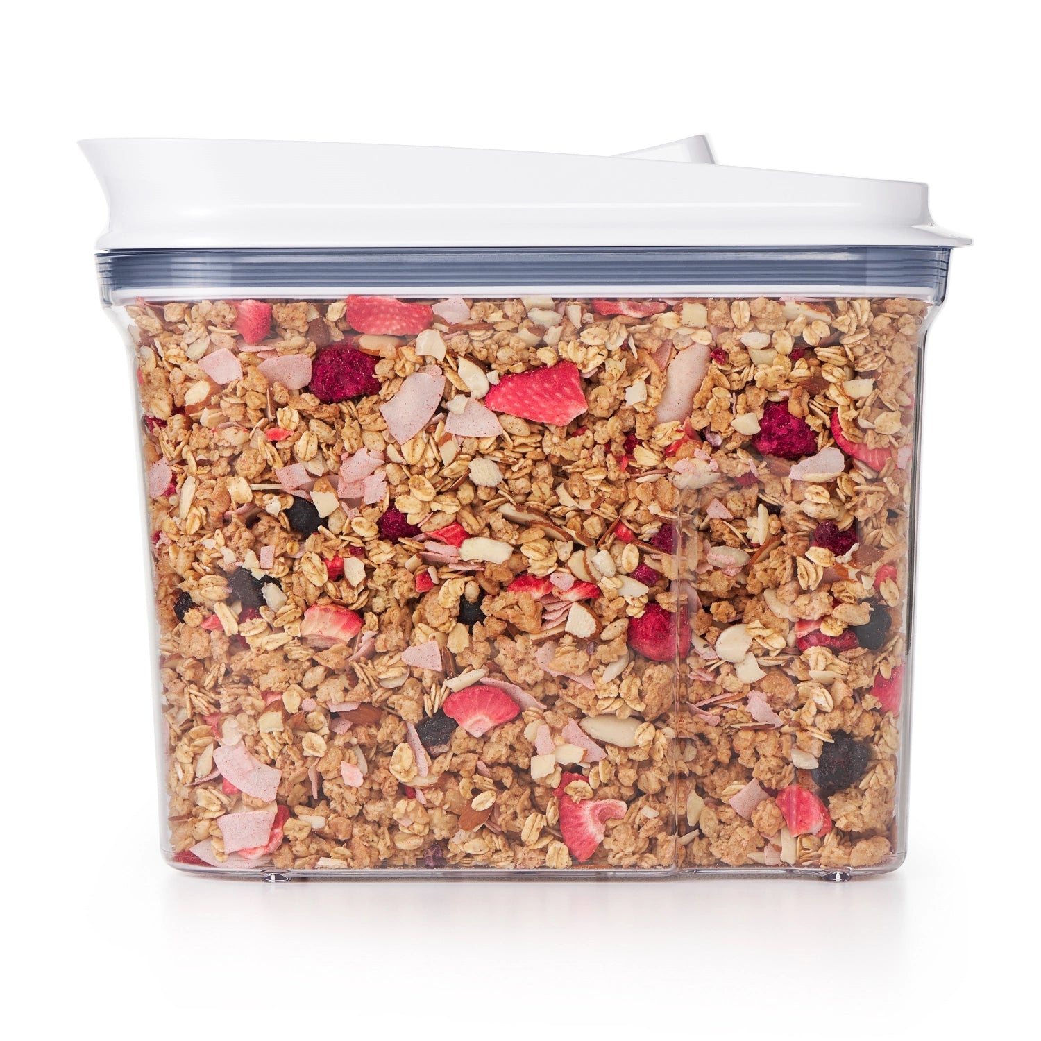 Kompakter OXO Cerealien Dispenser mit 2,3 l Volumen, perfekt für die stilvolle und platzsparende Lagerung von Frühstücksflocken und kleinen Snacks.