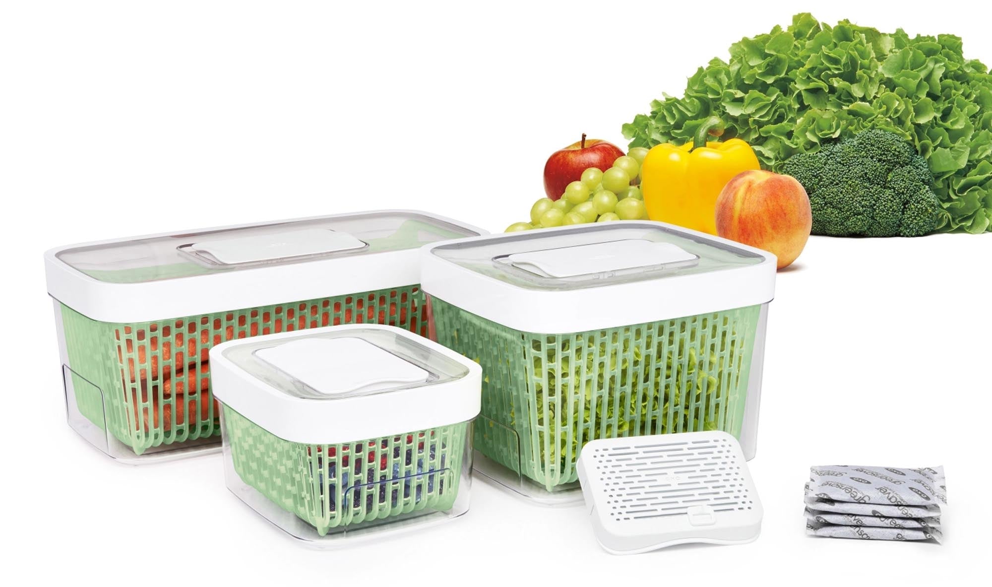 OXO Greensaver Geruchsfilter: Effektive Geruchsabsorption für frische Lebensmittel. Ideal für nachhaltige Aufbewahrung in Ihrer Küche.