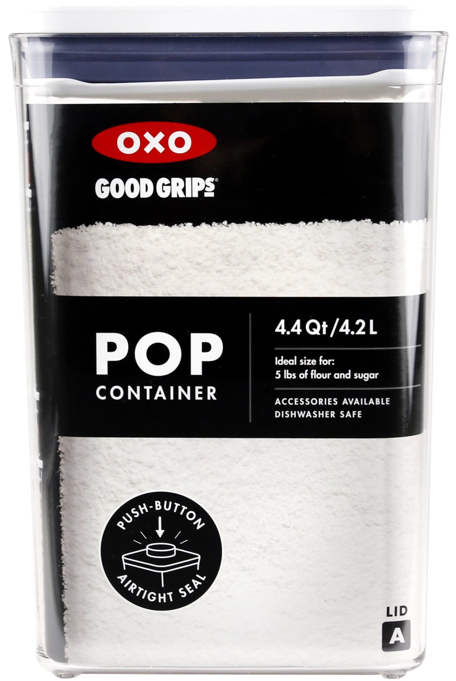 Quadratischer OXO POP 2.0 Vorratsbehälter (16x16x24 cm, 4.2 l) für stilvolle und praktische Lebensmittelaufbewahrung.