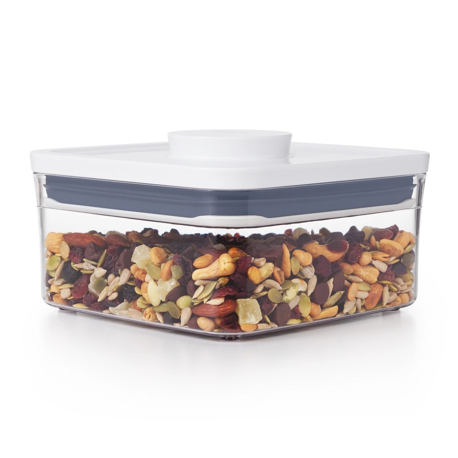Quadratischer OXO POP 2.0 Vorratsbehälter (16x16x8 cm, 1 l) – ideal für die praktische und elegante Lagerung von Snacks und Zutaten.