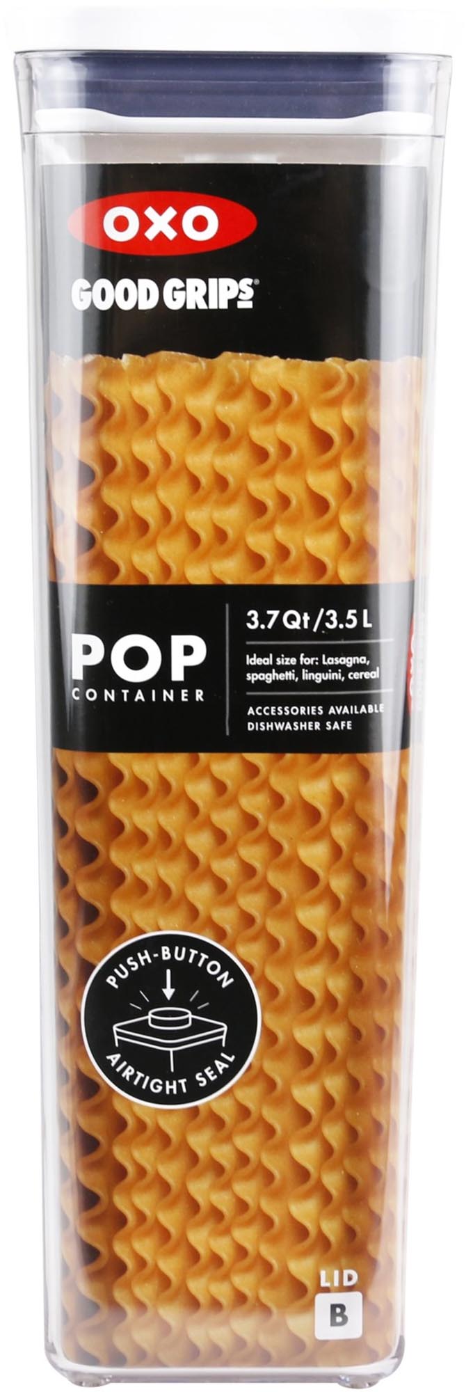OXO POP 2.0: Rechteckiger 3.5L Behälter für frische Lebensmittel.