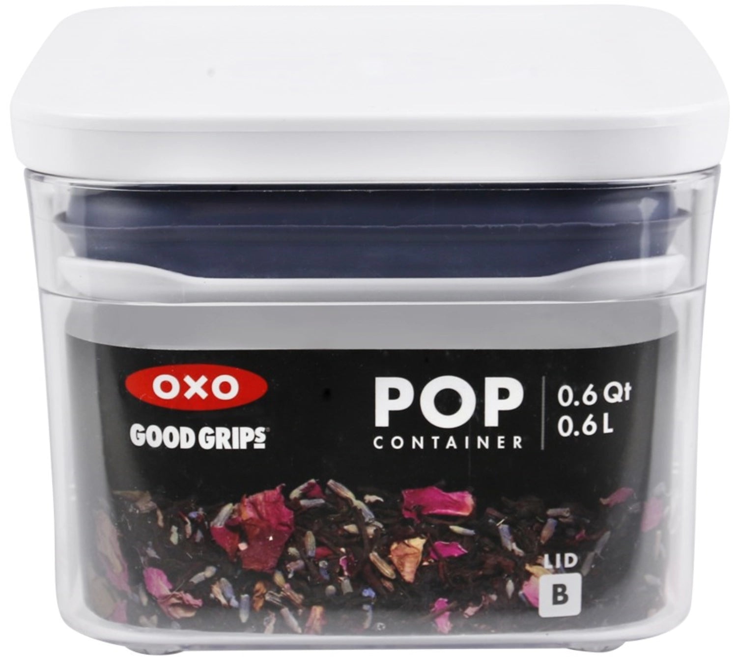 OXO POP 2.0 rechteckiger Vorratsbehälter (16x10.5x8 cm, 0.6 l) für stilvolle und platzsparende Lebensmittelaufbewahrung in der Küche.