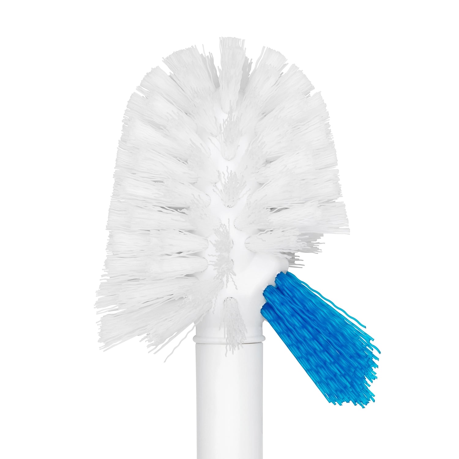 Praktische Good Grips Toilettenbürste von OXO mit integriertem Randreiniger, ideal für gründliche Hygiene und komfortable Nutzung im Badezimmer.