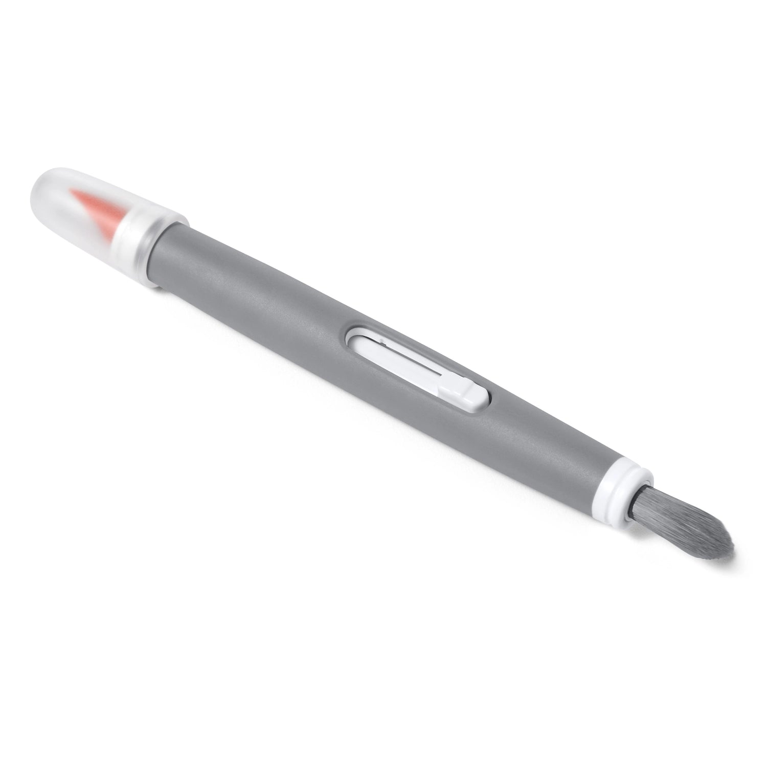 Praktische OXO Reinigungsbürste für Elektronik, ideal für Tastaturen und Geräte, mit feinen Borsten und Präzisionsspitze.