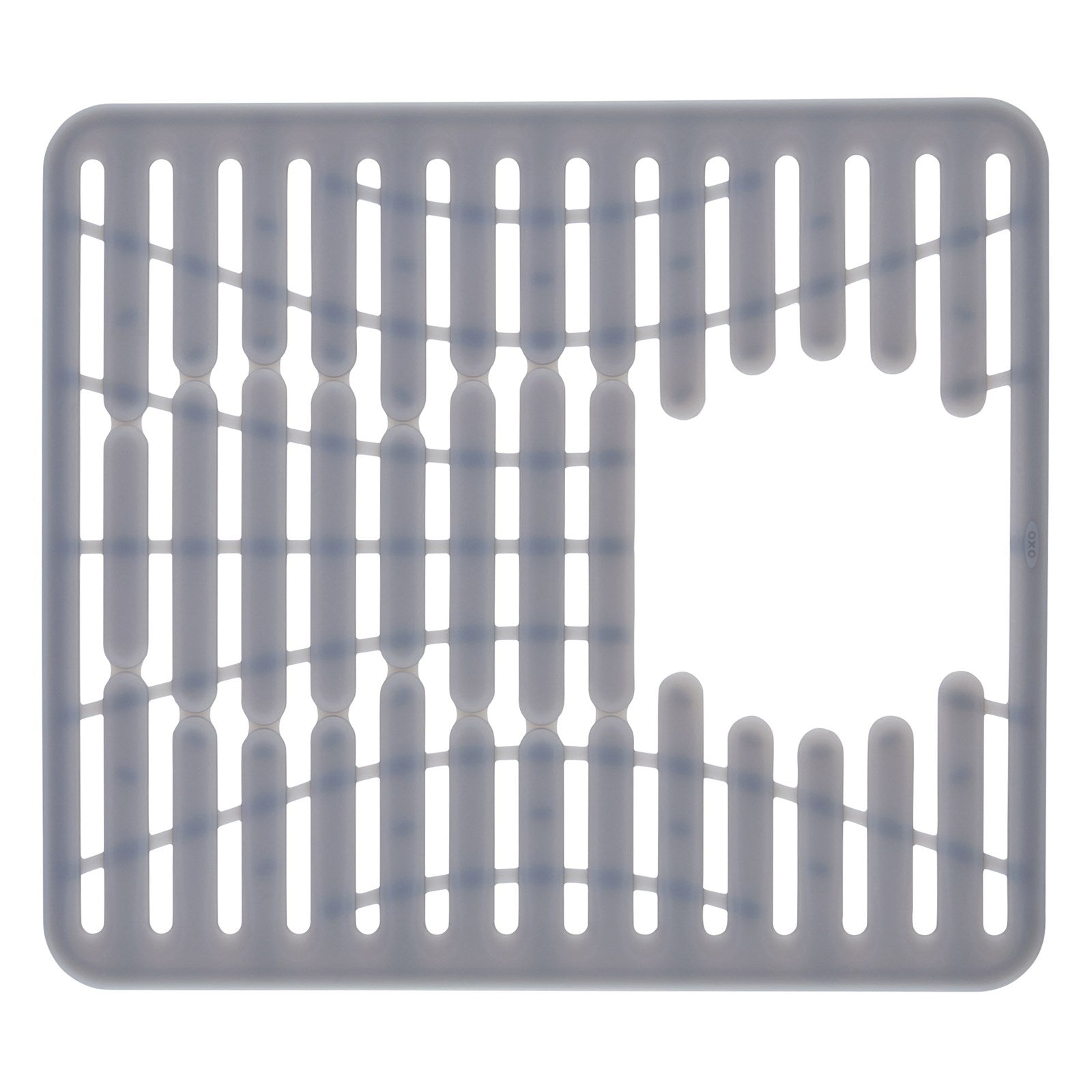 Kleine graue OXO Spülbeckenmatte: Flexibler Schutz für Ihr Becken.