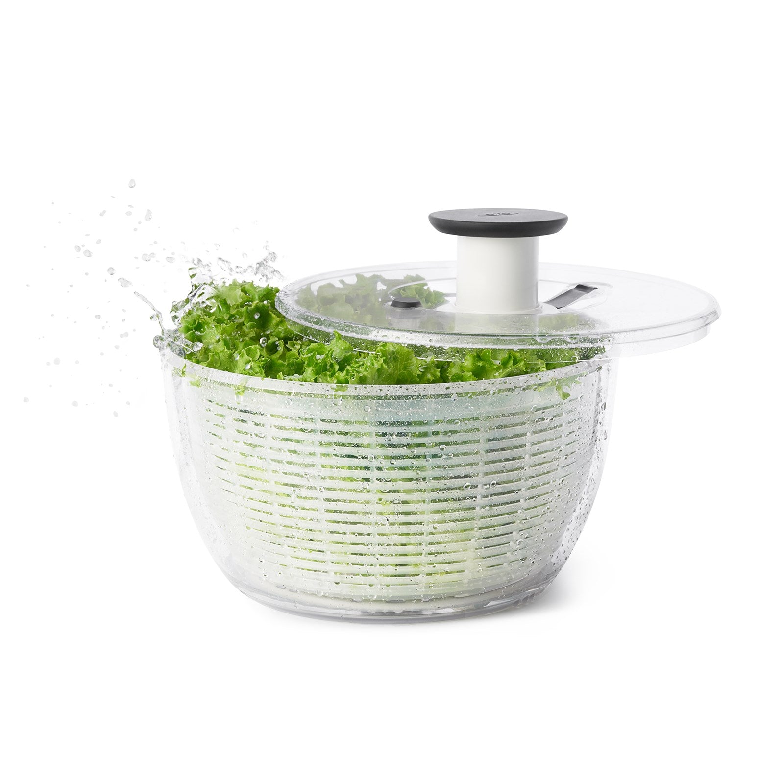 Salatschleuder, rund, gross, transparent, 5.8 lt, Ø26.7cm