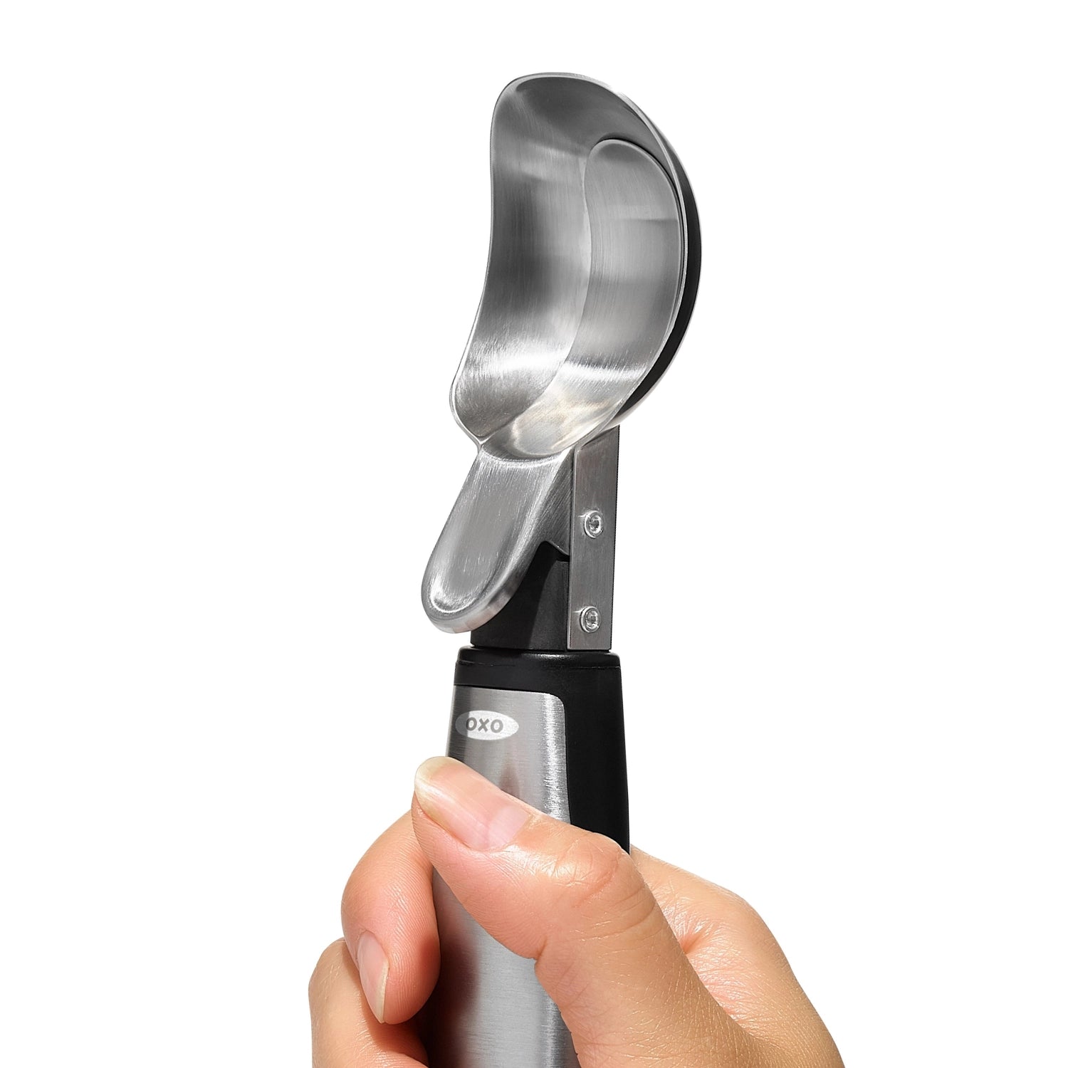 Robuster OXO Good Grips Steel Glace Löffel, 19.6x4.4cm, ideal für präzises Servieren und stilvolles Anrichten in der Küche.