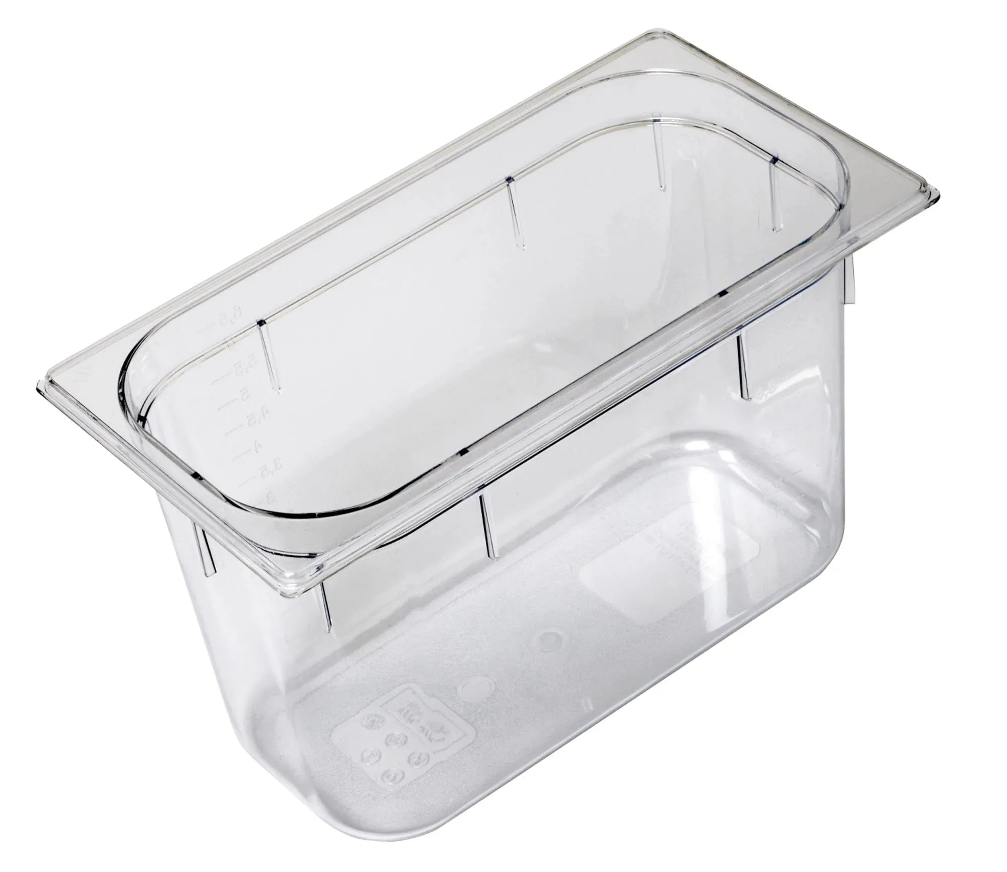 Robuster GN Behälter 1/3 aus Polycarbonat, 32.5x17.6cm, H20cm, ideal für Lebensmittelaufbewahrung, spülmaschinenfest, transparent.