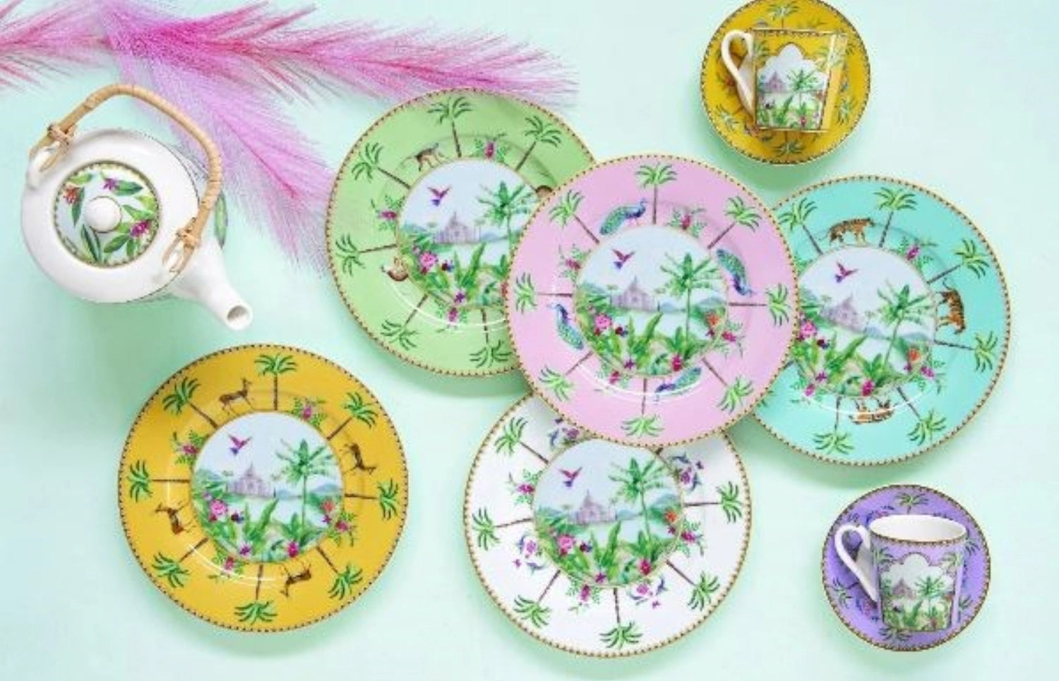 Elegante Teebox "Paradis Sauvage" mit 6 Fächern, ideal für die stilvolle Aufbewahrung Ihrer Tees. Maße: 20.5x16x7cm, von Easy Life.