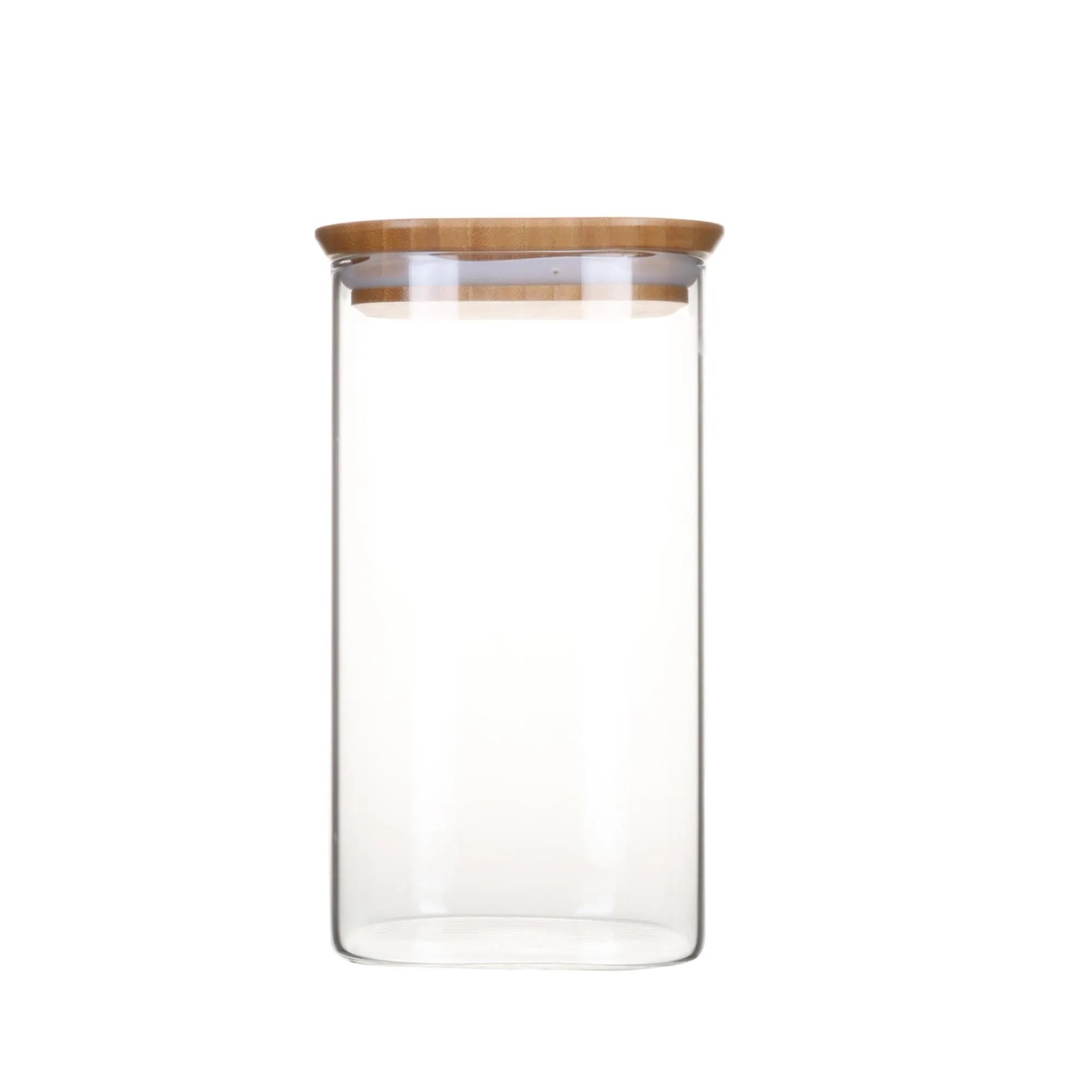 Elegantes Pebbly Glas 1.4 l mit umweltfreundlichem Bambusdeckel.