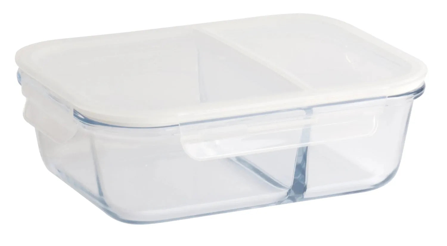 Pebbly Lunch-Box aus Glas, 1300ml, 22x16.5x7cm: robust, BPA-frei, luftdicht, spülmaschinenfest, ideal für Büro, Schule, Picknick.