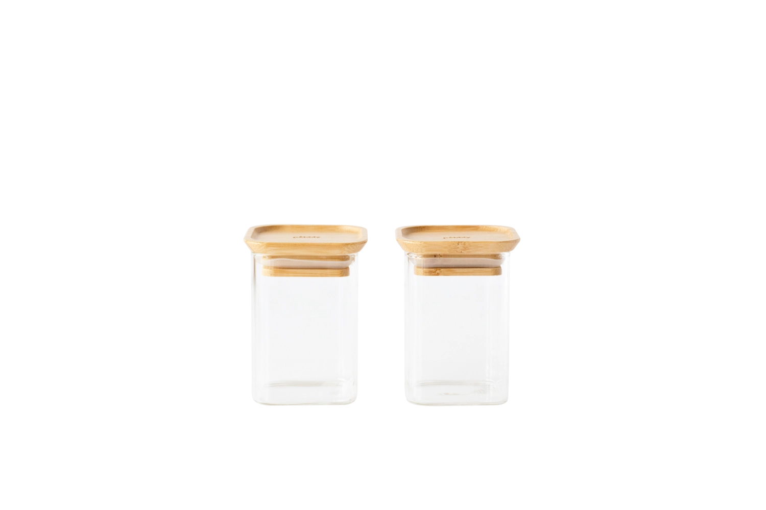 2er Set Pebbly  Vorratsglas mit Bambusd. XS 24cl