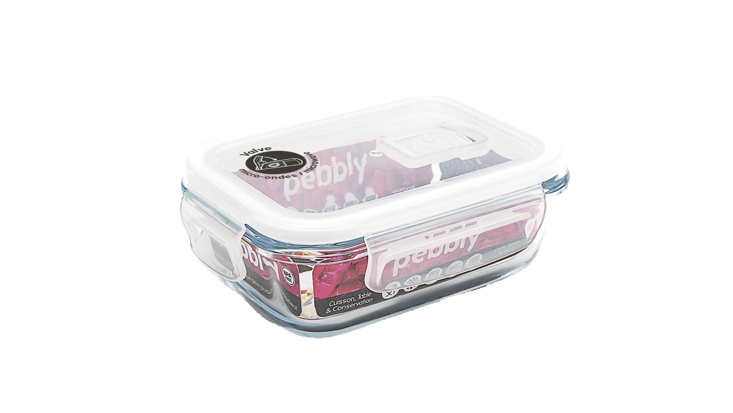 Entdecken Sie die Pebbly Glas Vorratsdose mit Ventil (40cl) – ideal für frische Lebensmittel, luftdicht und stilvoll. Perfekt für Ihre Küche!