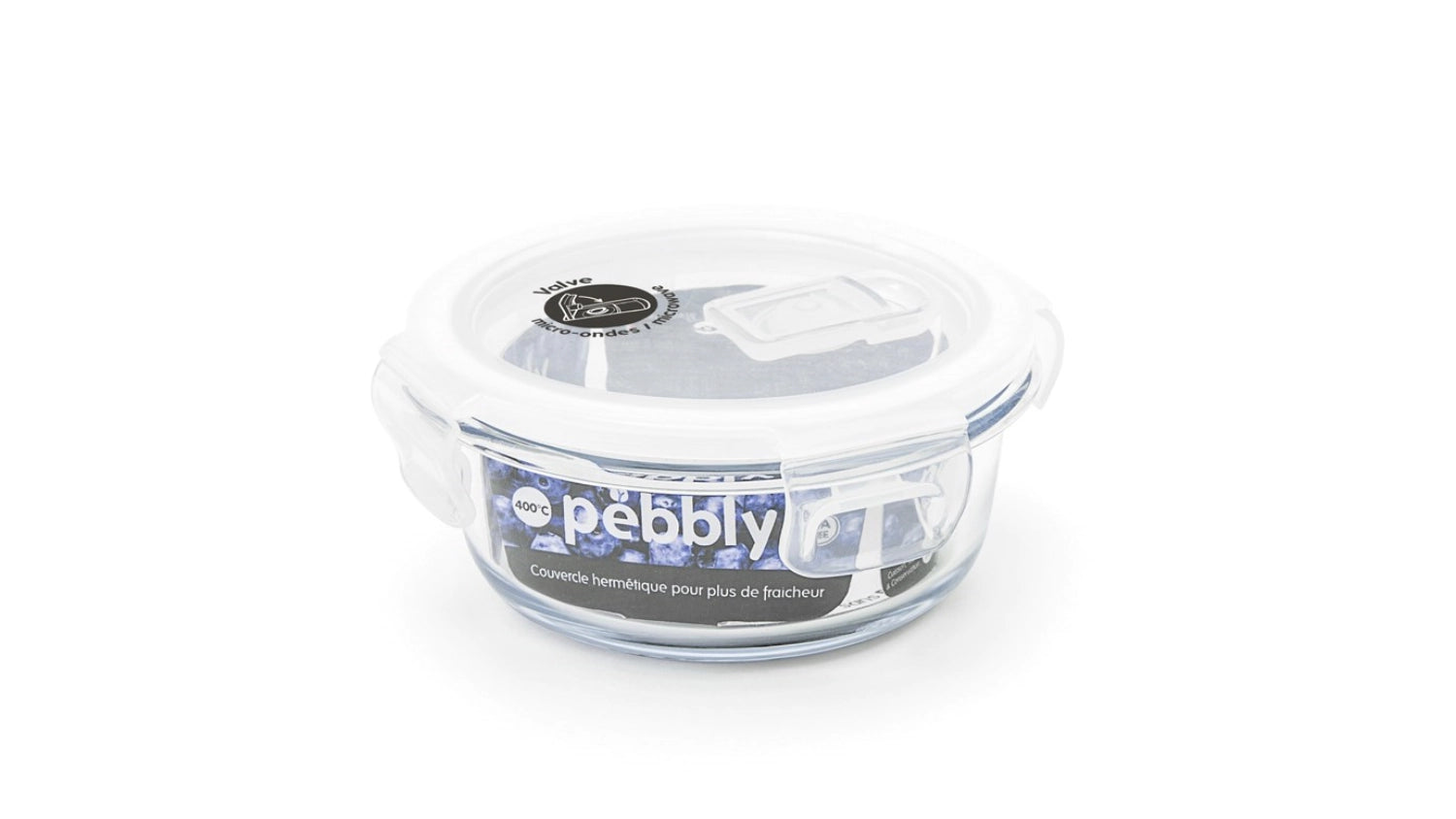 Entdecken Sie die Pebbly Glas Vorratsdose mit Ventil (40cl) – luftdicht, aus Borosilikatglas, ideal für frische Lebensmittel und stilvolle Aufbewahrung.