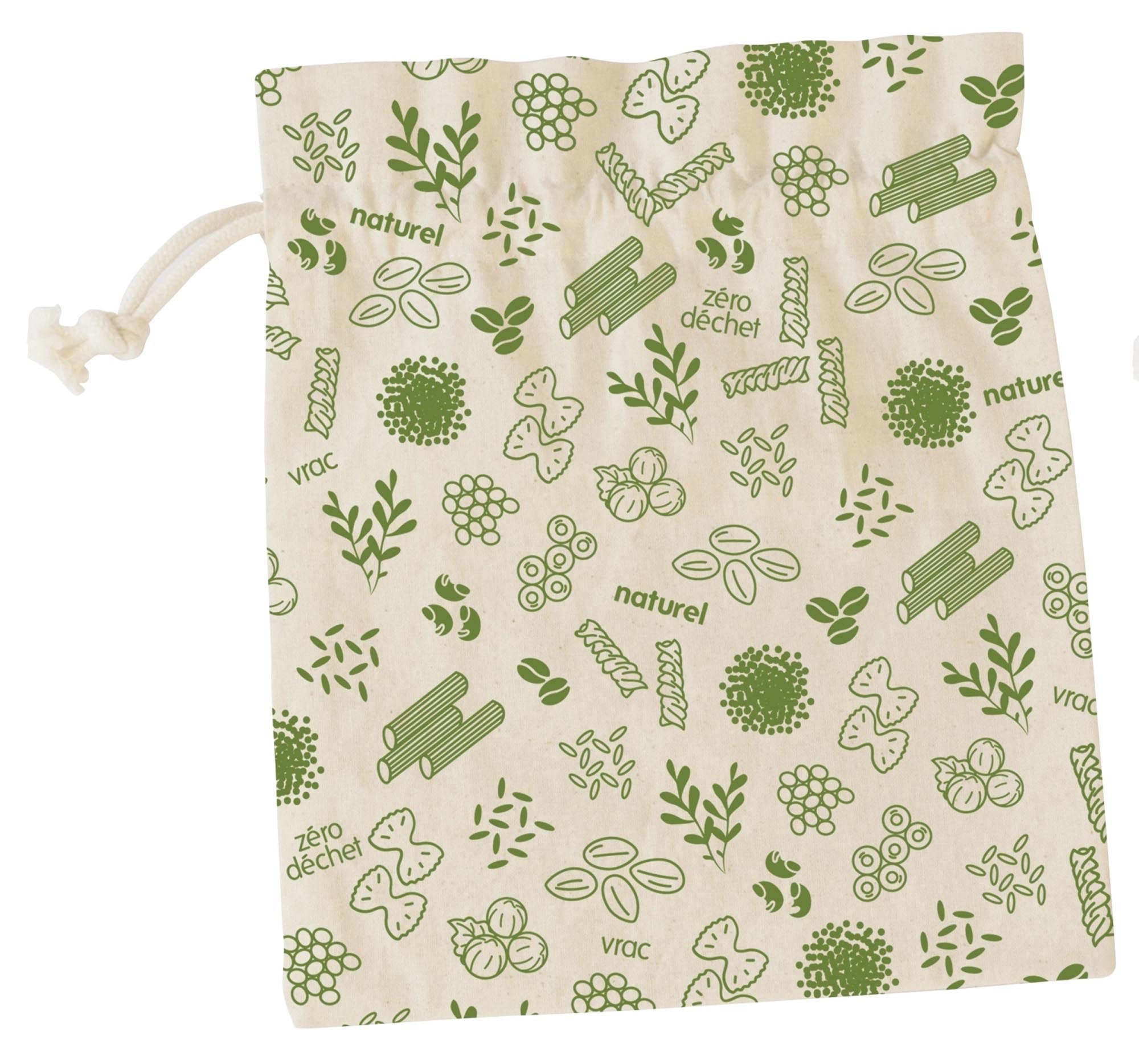 Entdecken Sie den umweltfreundlichen Pebbly Beutel aus Bio-Baumwolle in grün (25x30 cm) – ideal für Lebensmittel, nachhaltig und pflegeleicht.