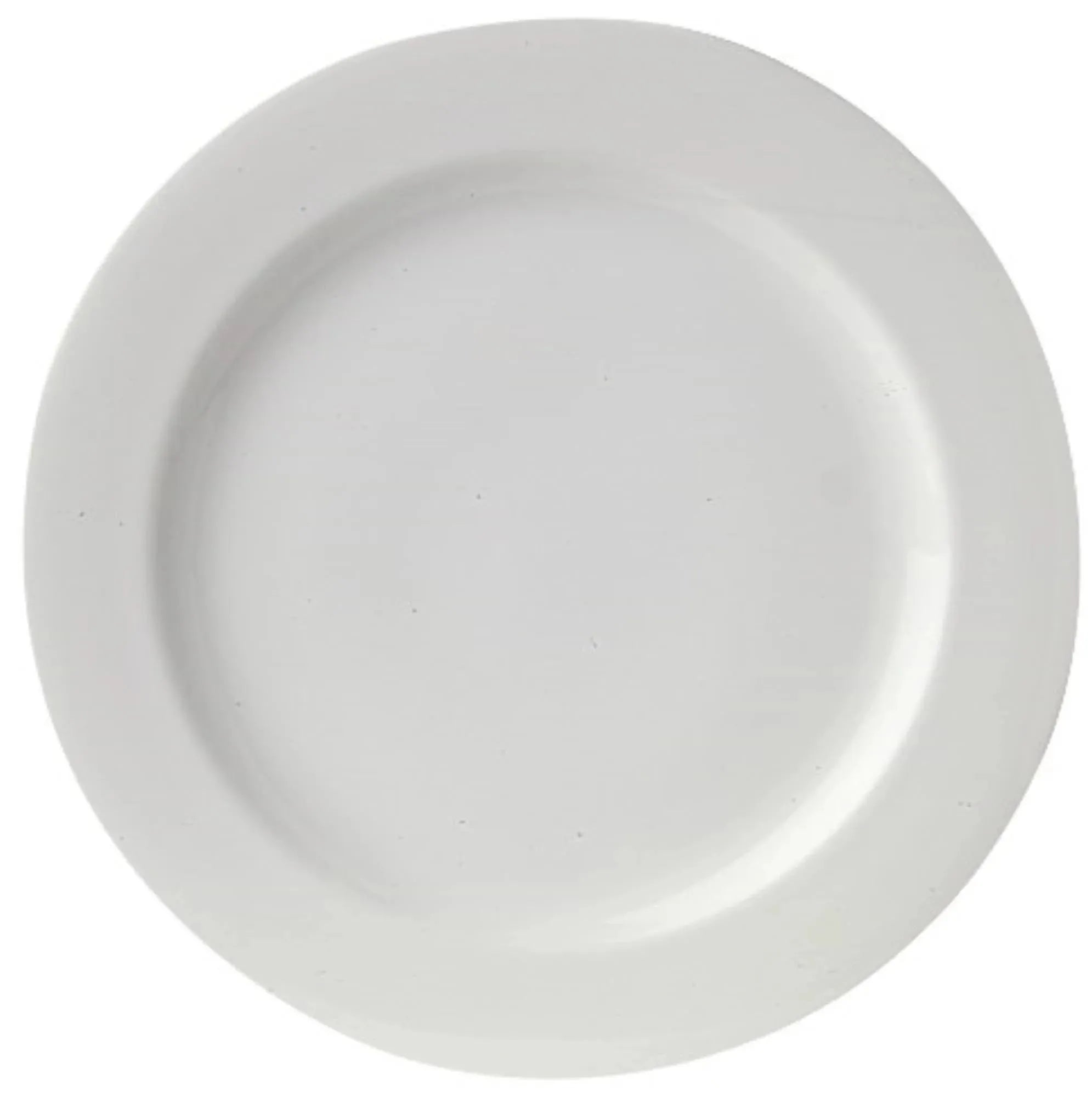 Eleganter Uni 09 Teller von Royal Porcelain: 26cm, spülmaschinenfest, mikrowellengeeignet, aus hochwertigem Hartporzellan mit glatter, weißer Oberfläche.