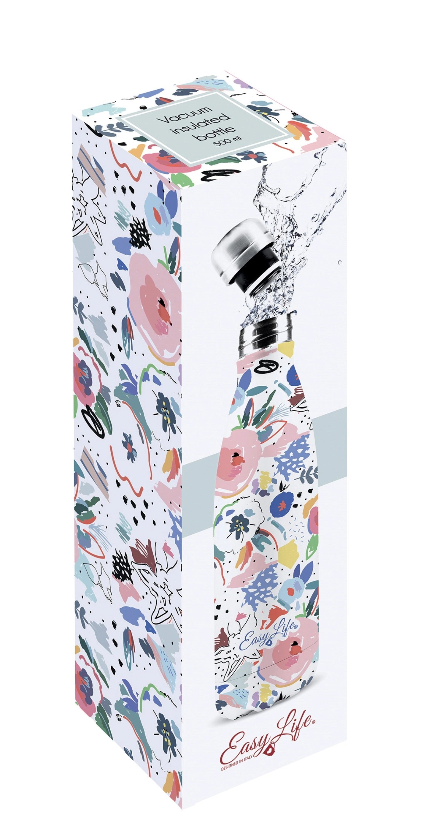 Isolierflaschen doppelw. 500ml, Flowers Garden in Mehrfarbig präsentiert im Onlineshop von KAQTU Design AG. Trinkflaschen ist von Easy Life