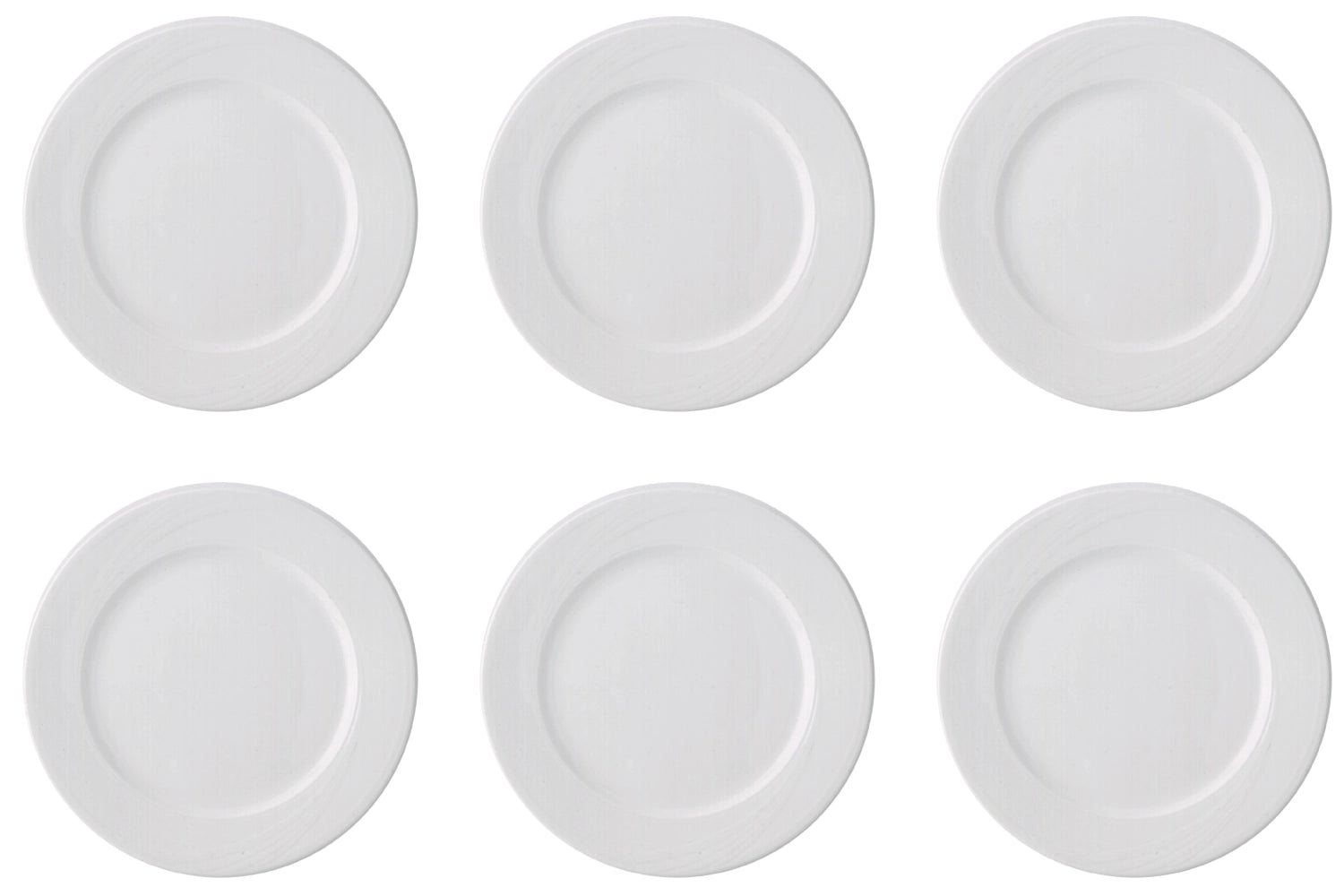 Elegantes 6er Set flacher Maxa Dura 83 Teller mit 26 cm Durchmesser, ideal für festliche Anlässe und kreative Präsentationen.