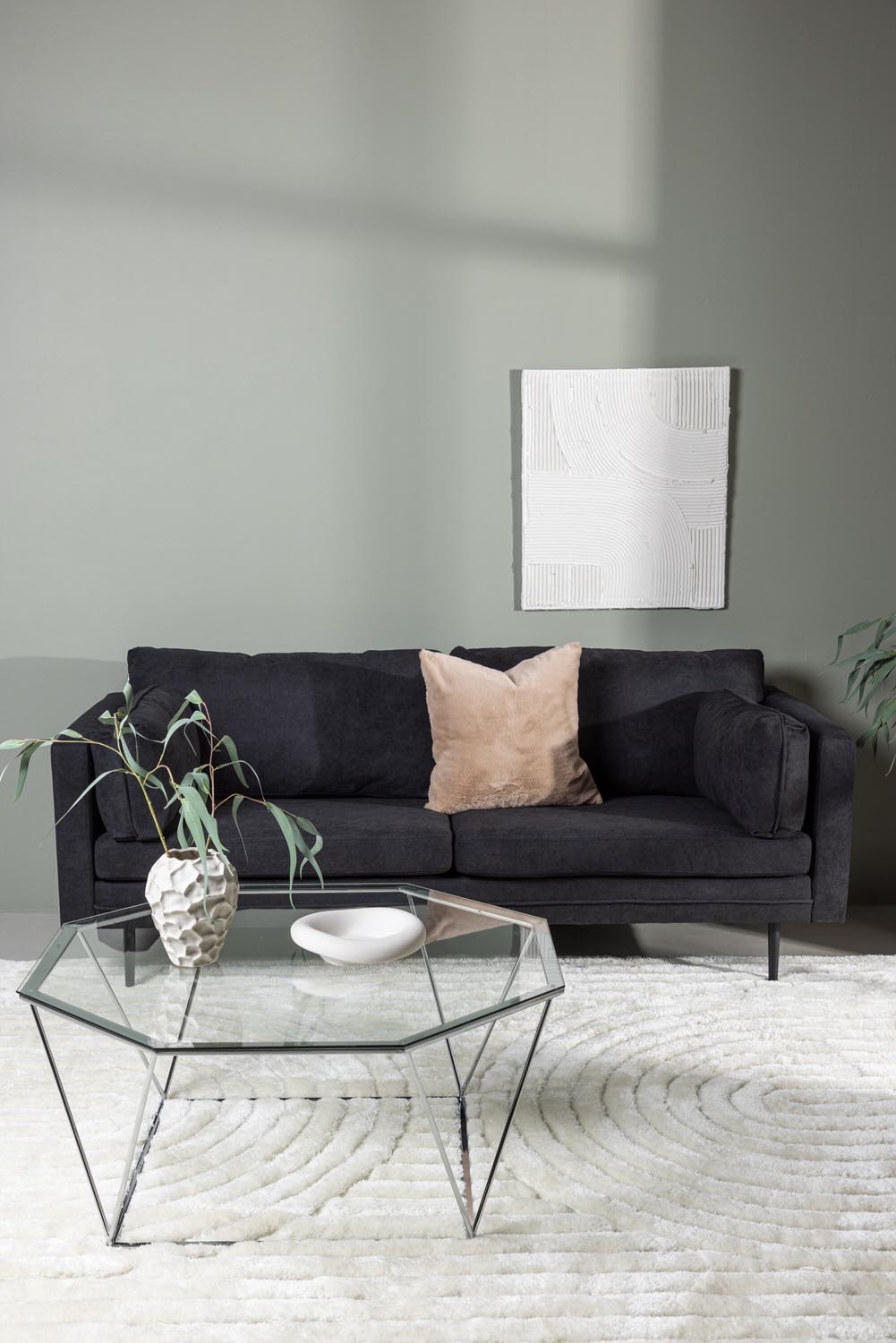 Boom Sofa in Schwarz/Schwarz präsentiert im Onlineshop von KAQTU Design AG. 3er Sofa ist von Venture Home