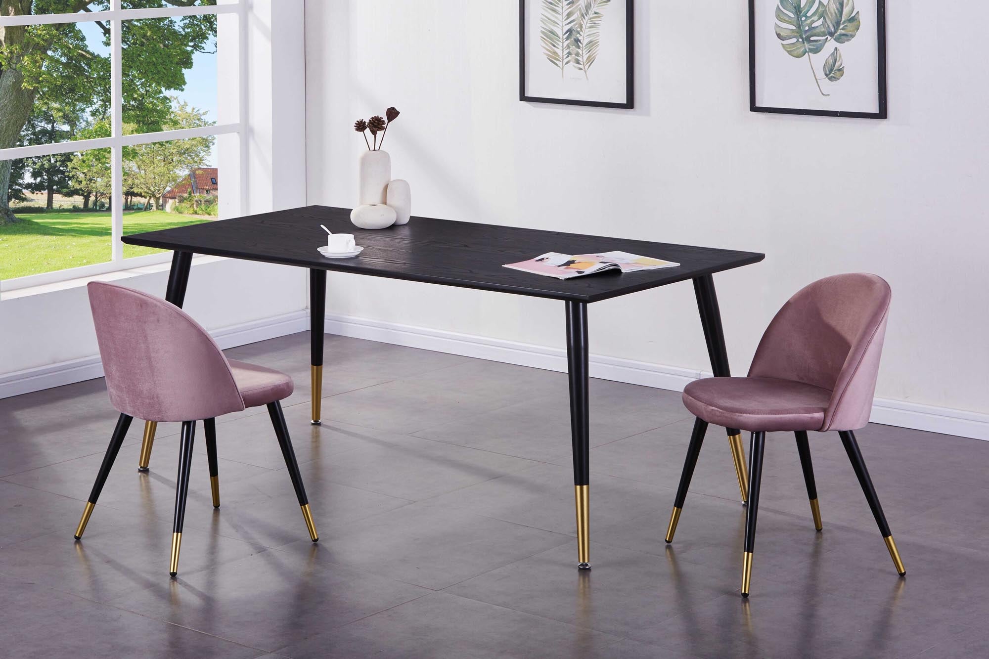 Dipp Esstisch in Schwarz/Gold präsentiert im Onlineshop von KAQTU Design AG. Esstisch ist von Venture Home