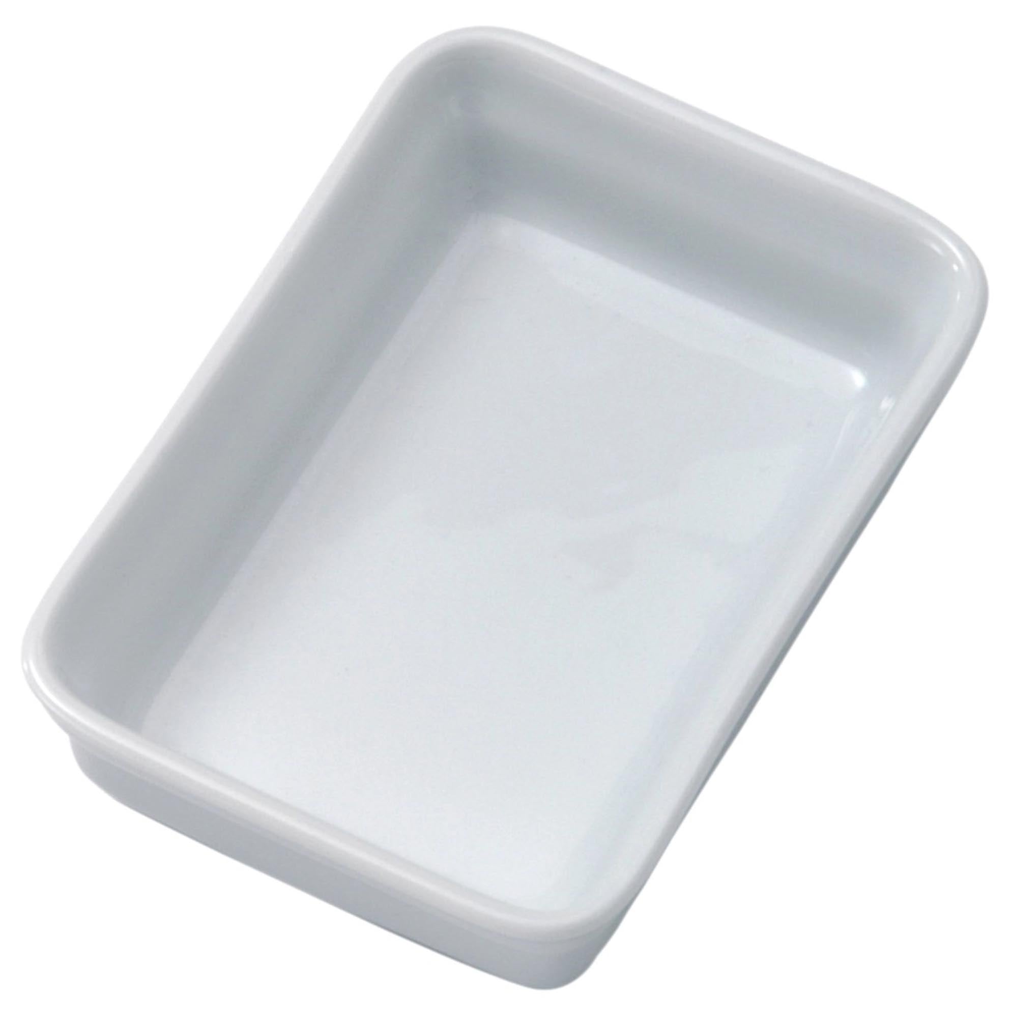 Elegante Mini Auflaufform von Revol, 7x5x2 cm, aus weissem Porzellan. Ideal für kleine Portionen, ofen- und mikrowellengeeignet.