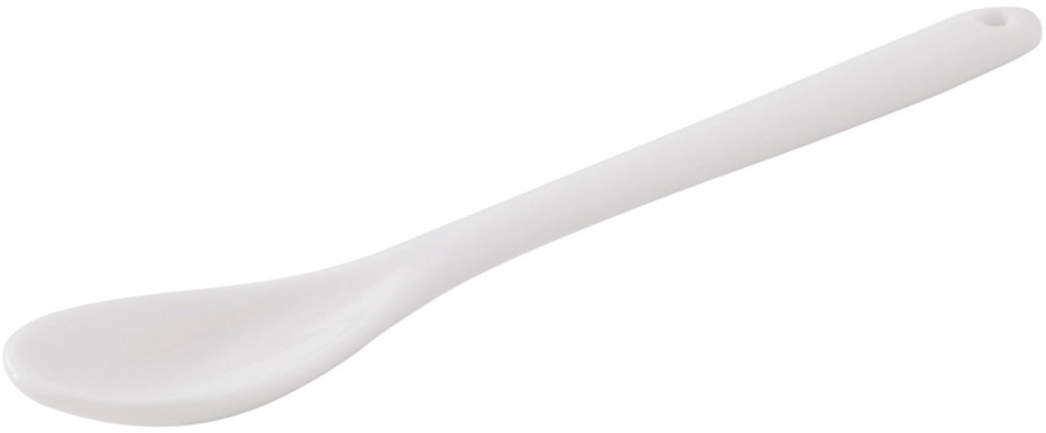 Weißer Cappuccino Löffel von Revol, 13 cm lang, perfekt für das Genießen von Kaffee und Cappuccino, vereint Stil und Funktionalität.